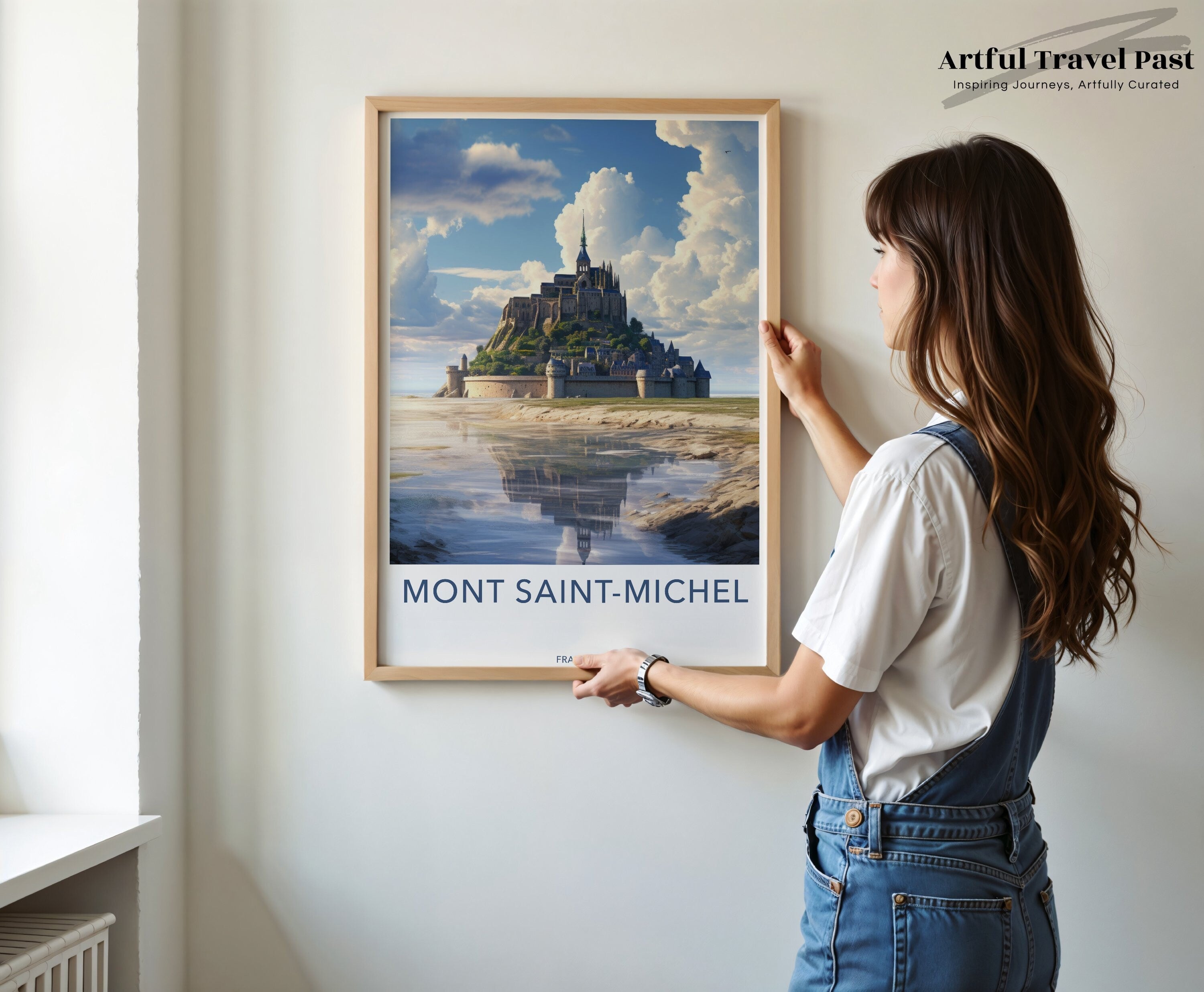 Mont Saint-Michel Wall Art, Historic French Landmark, Scenic Coastal Landscape, Castle Wall Decor, Travel Enthusiasts Gift