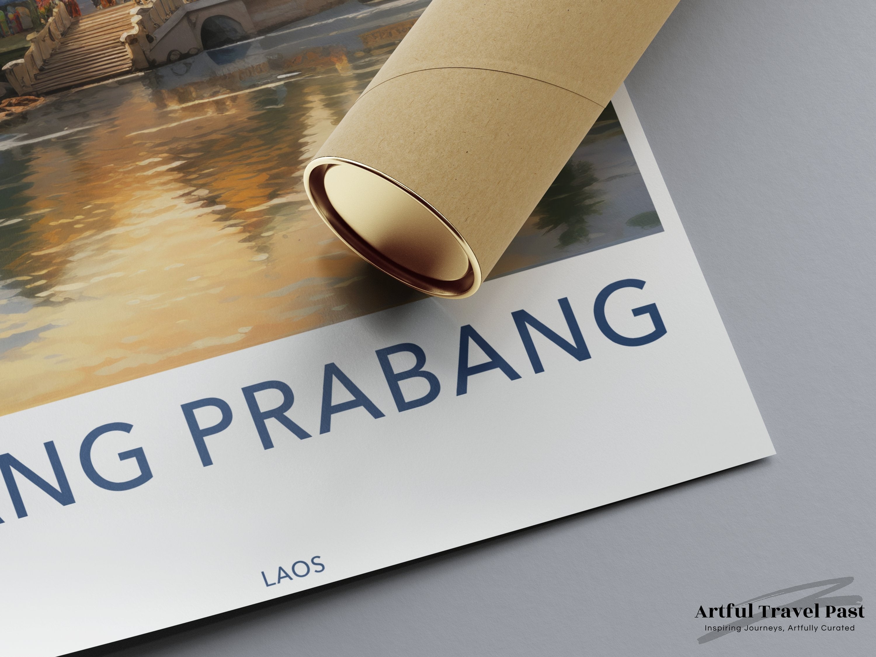 Luang Prabang Laos Wall Art, Asian Inspired Decor, Stunning Scenic View, Captivating Architecture, Serene Landscape