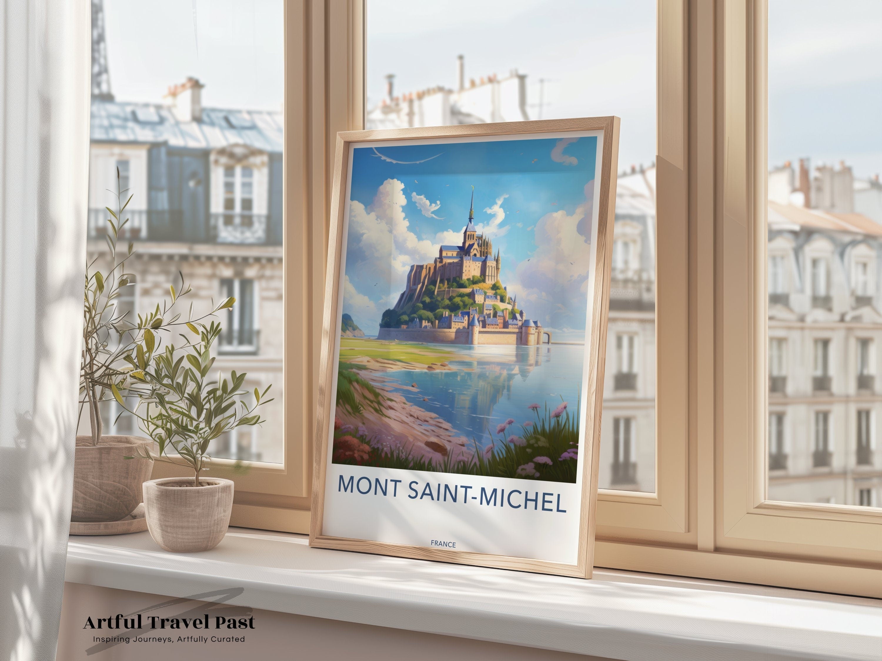 Mont Saint-Michel Wall Art, Stunning Mont Saint-Michel Print, Historical French Landmark Artwork, Coastal Beauty, Scenic Mont Saint-Michel