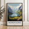 Nordfjord Wall Art, Norway Landscape Print, Scandinavian Nature, Mountain and Lake Art, Nordic Home Decor, Travel Poster