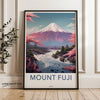 Mount Fuji Wall Art, Japanese Landscape Print, Cherry Blossoms, Scenic River, Traditional Temples, Home Decor, Japan Wall Art, Travel Poster