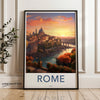 Rome Cityscape Wall Art, Sunset Rome Print, Italian Architecture Poster, Travel Photography, Italian Cultural Decor, Vintage Italy Art