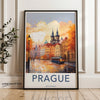 Prague Cityscape Wall Art, Fall Season Art Print, Historical Architecture, Czech Republic Travel Poster