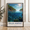 Raja Ampat Wall Art Print, Scenic Indonesia Poster, Nature Landscape Decor, Beautiful Ocean View Painting, Tropical Sea Artwork