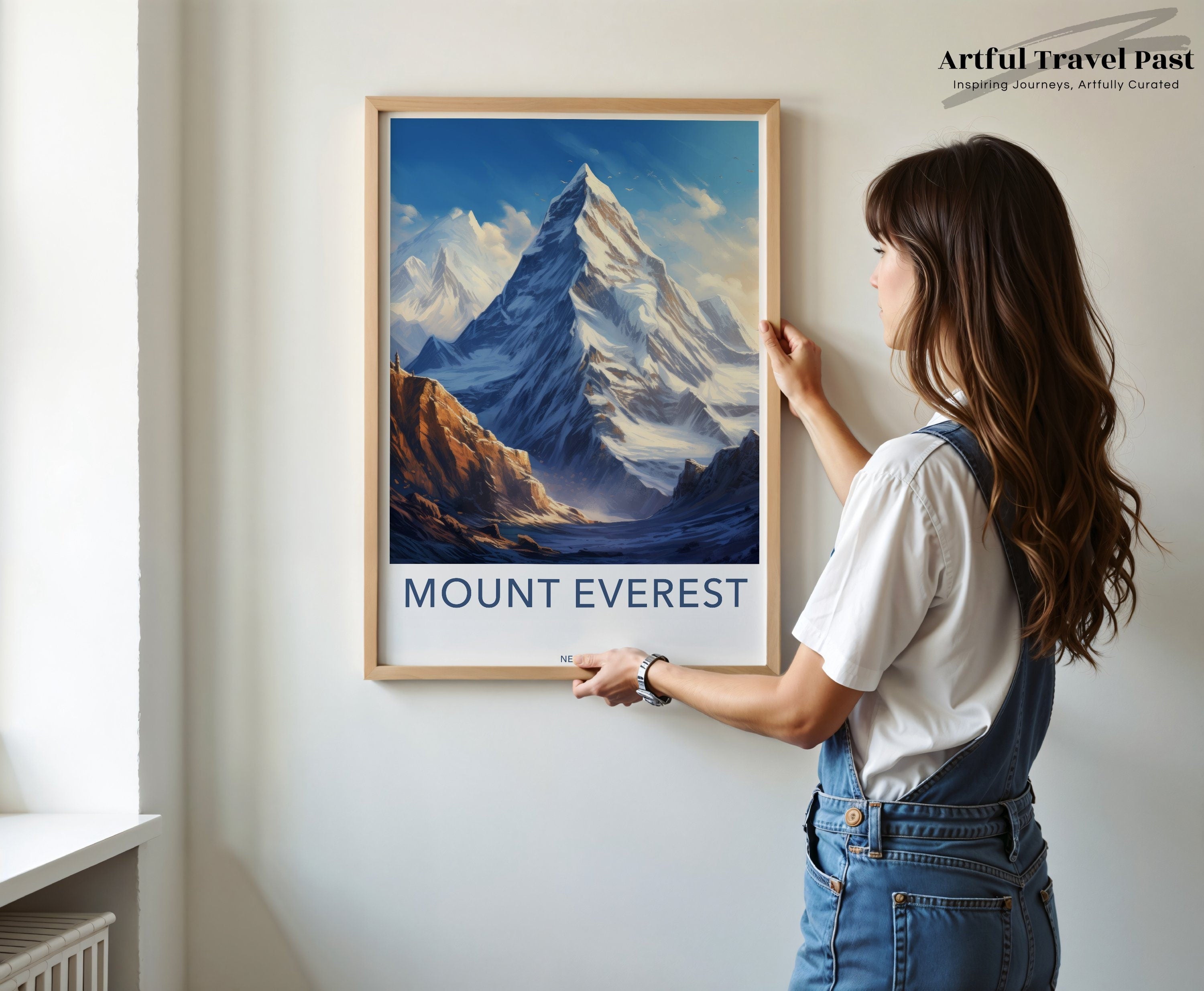 Mount Everest Poster, Nepal Wall Art, Himalayan Mountains Print, Scenic Landscape Decor, High Altitude Art, Adventure Travel Gift