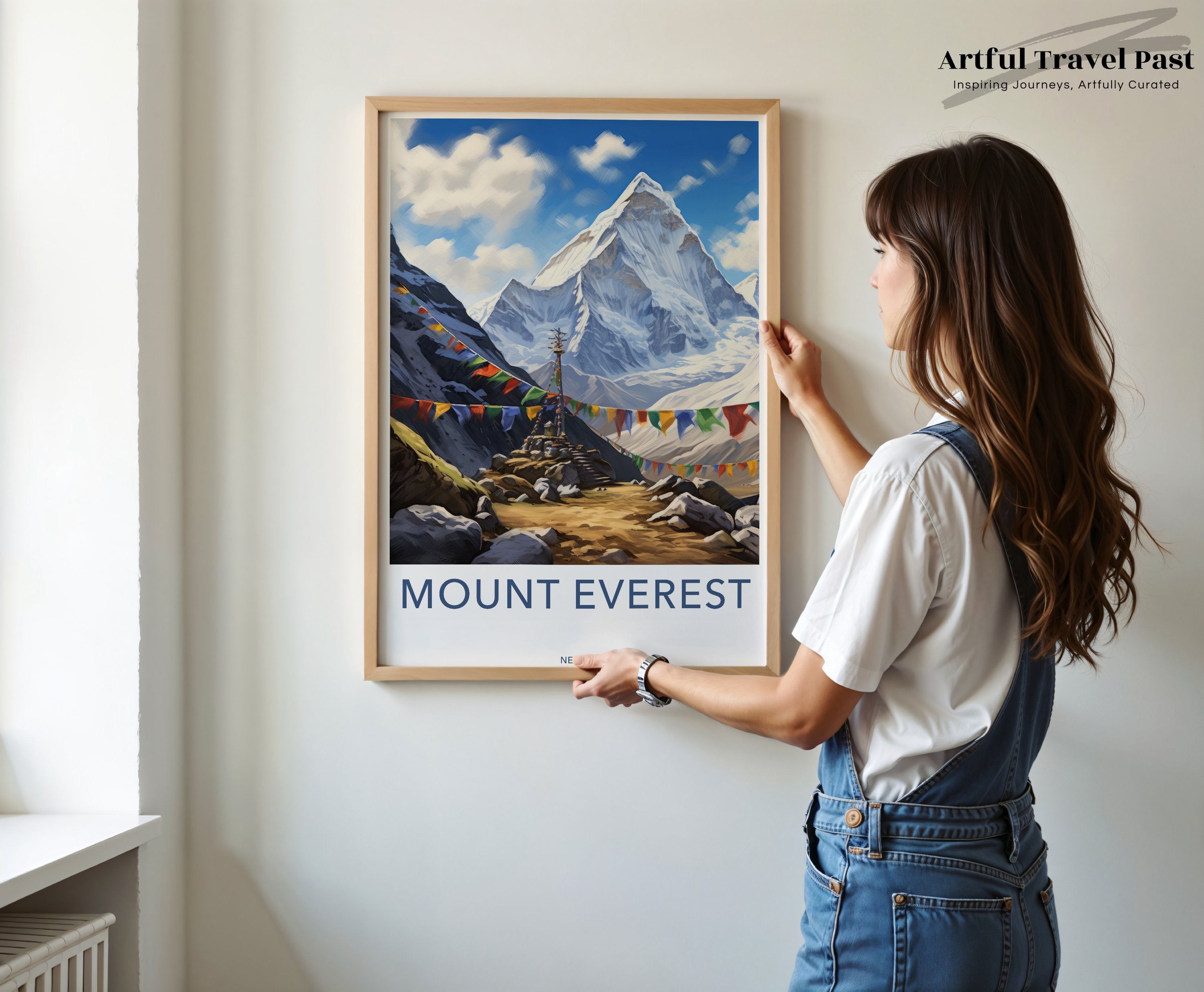 Mount Everest Wall Art, Himalayan Mountain Print, Nepali Landscape Poster, Everest Base Camp Decor, High Altitude Adventure Art