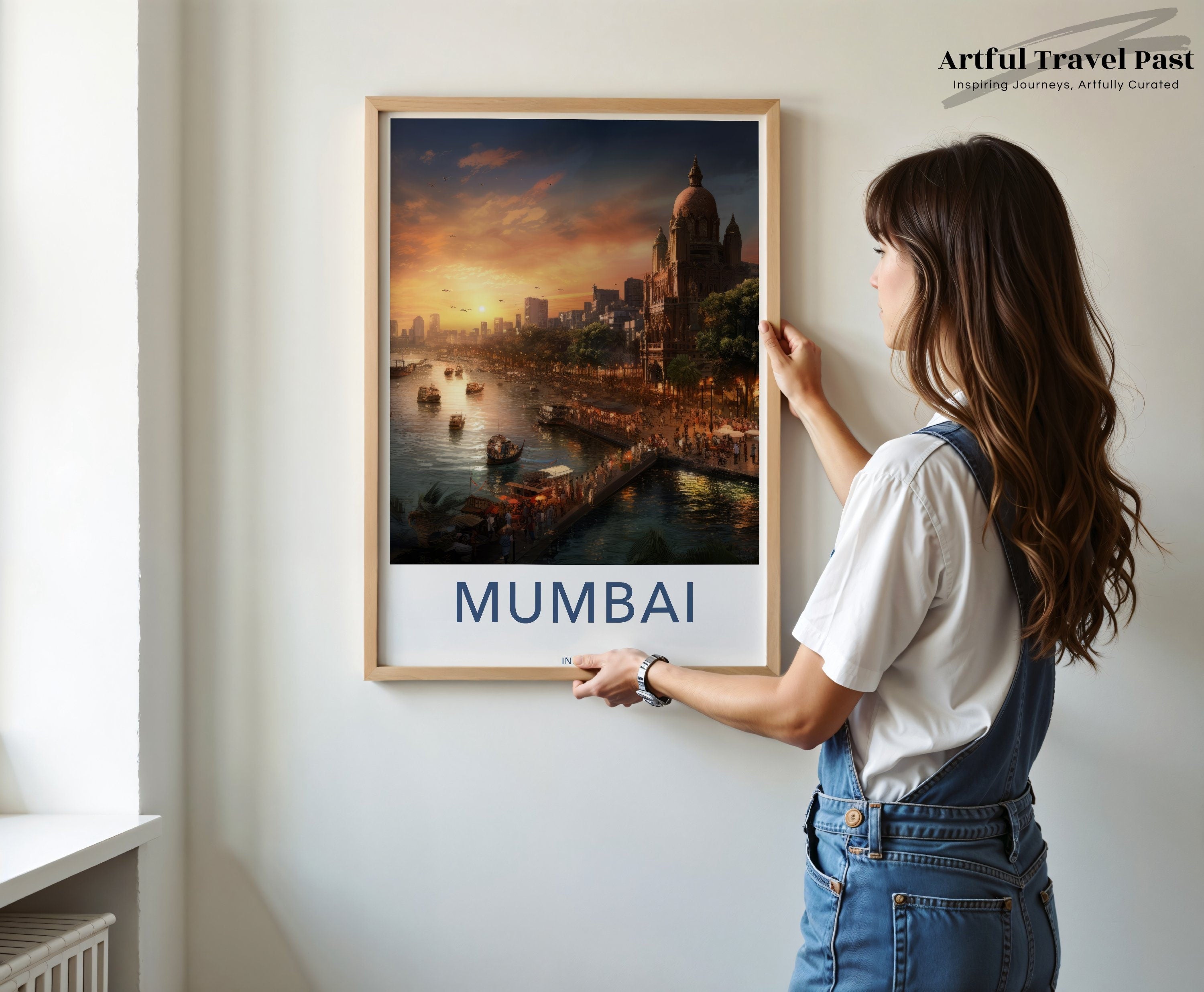 Sunset Cityscape Wall Art, Mumbai Skyline Print, Urban Landscape Decor, Coastal City Photography, Travel Enthusiast Gift, India Poster