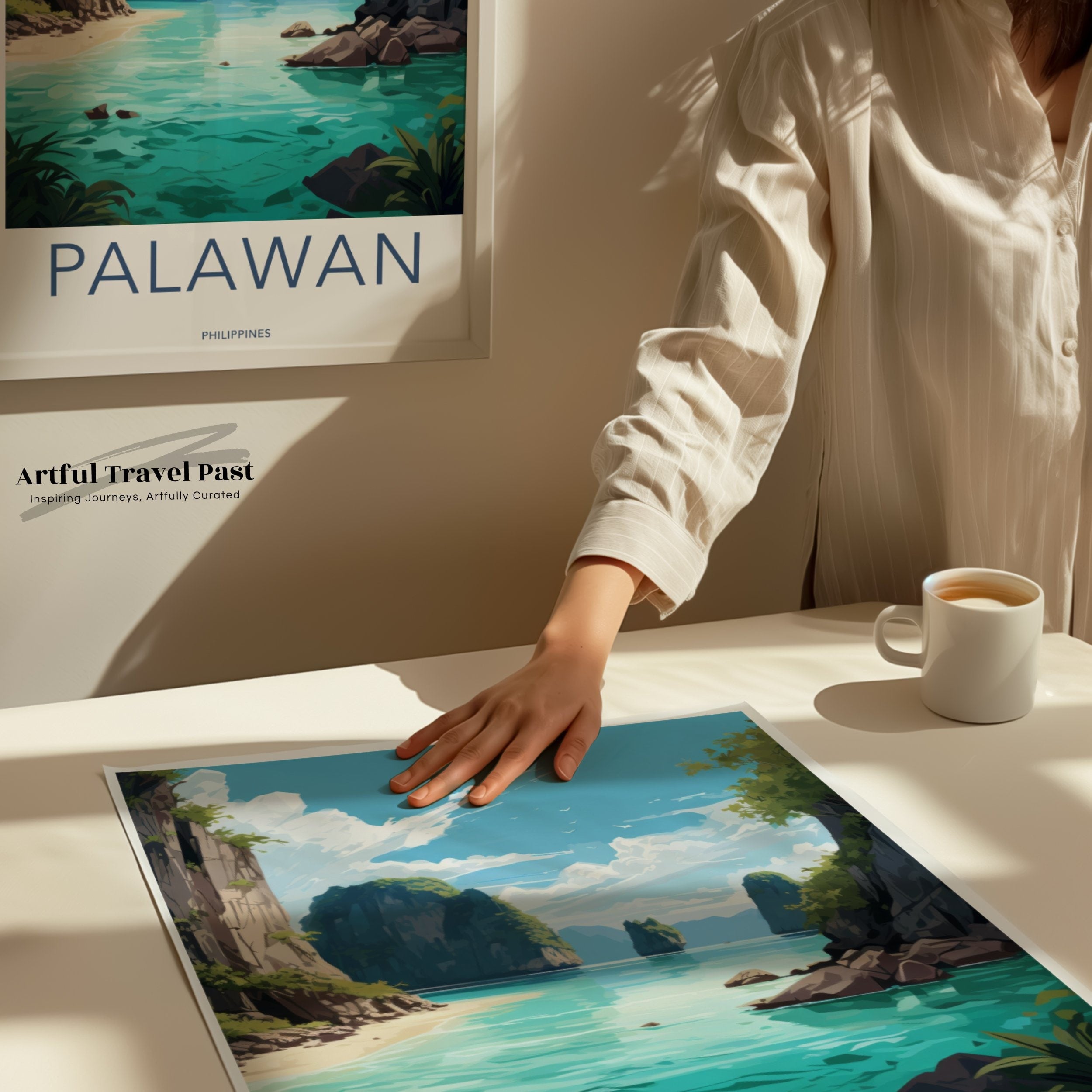 Palawan Wall Art, Philippines Landscape Poster, Coastal Scenic Print, Travel Destination Decor, Nature Inspired Home Decor, Tropical Vibe