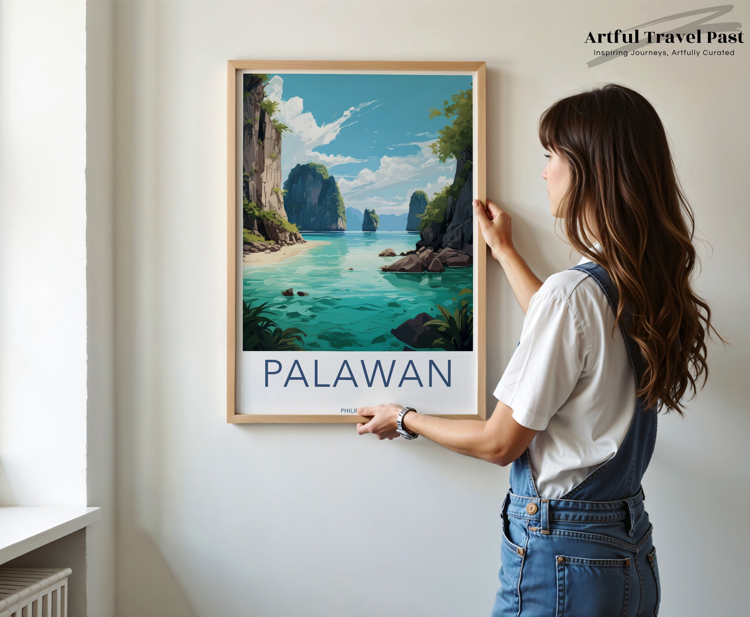 Palawan Wall Art, Philippines Landscape Poster, Coastal Scenic Print, Travel Destination Decor, Nature Inspired Home Decor, Tropical Vibe