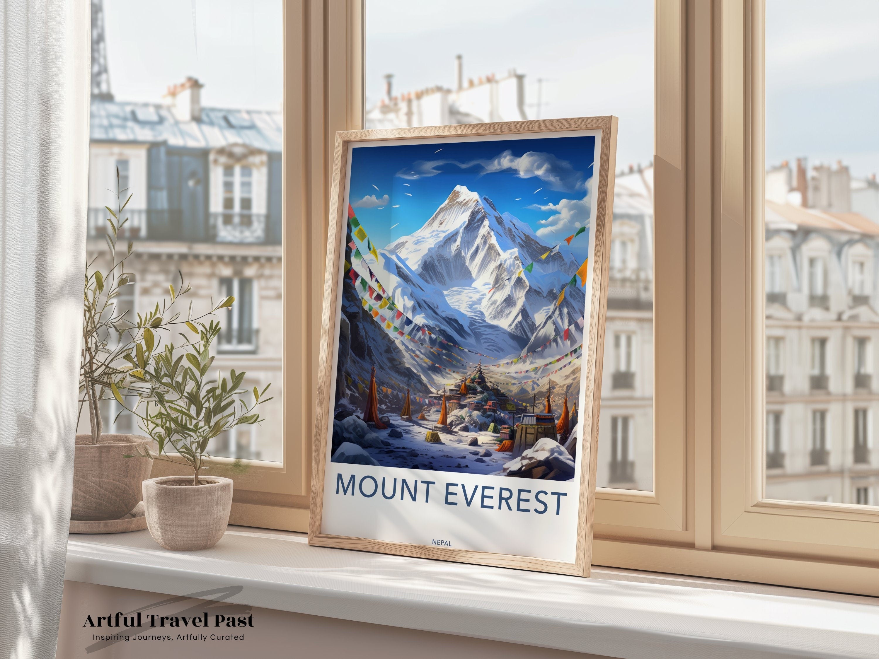 Mount Everest Wall Art, Himalayan Mountain Print, Everest Base Camp Poster, Nepal Climbing Decor, Adventure Travel Gift, Landscape Artwork