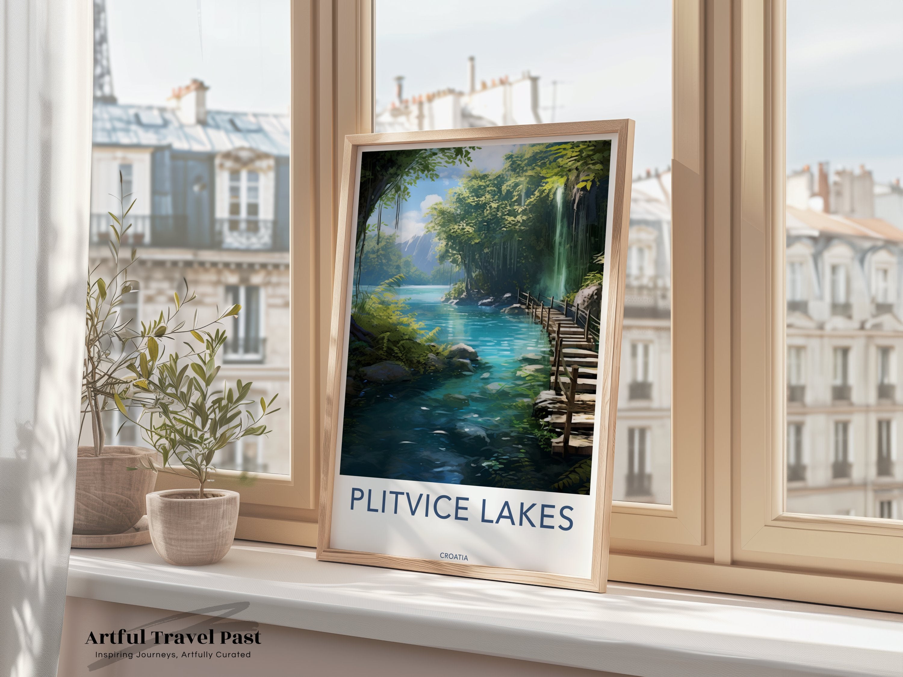 Plitvice Lakes Wall Art, Croatia Landscape Poster, Nature Wall Decor, Beautiful Scenic Print, Travel Poster, Nature Scenery