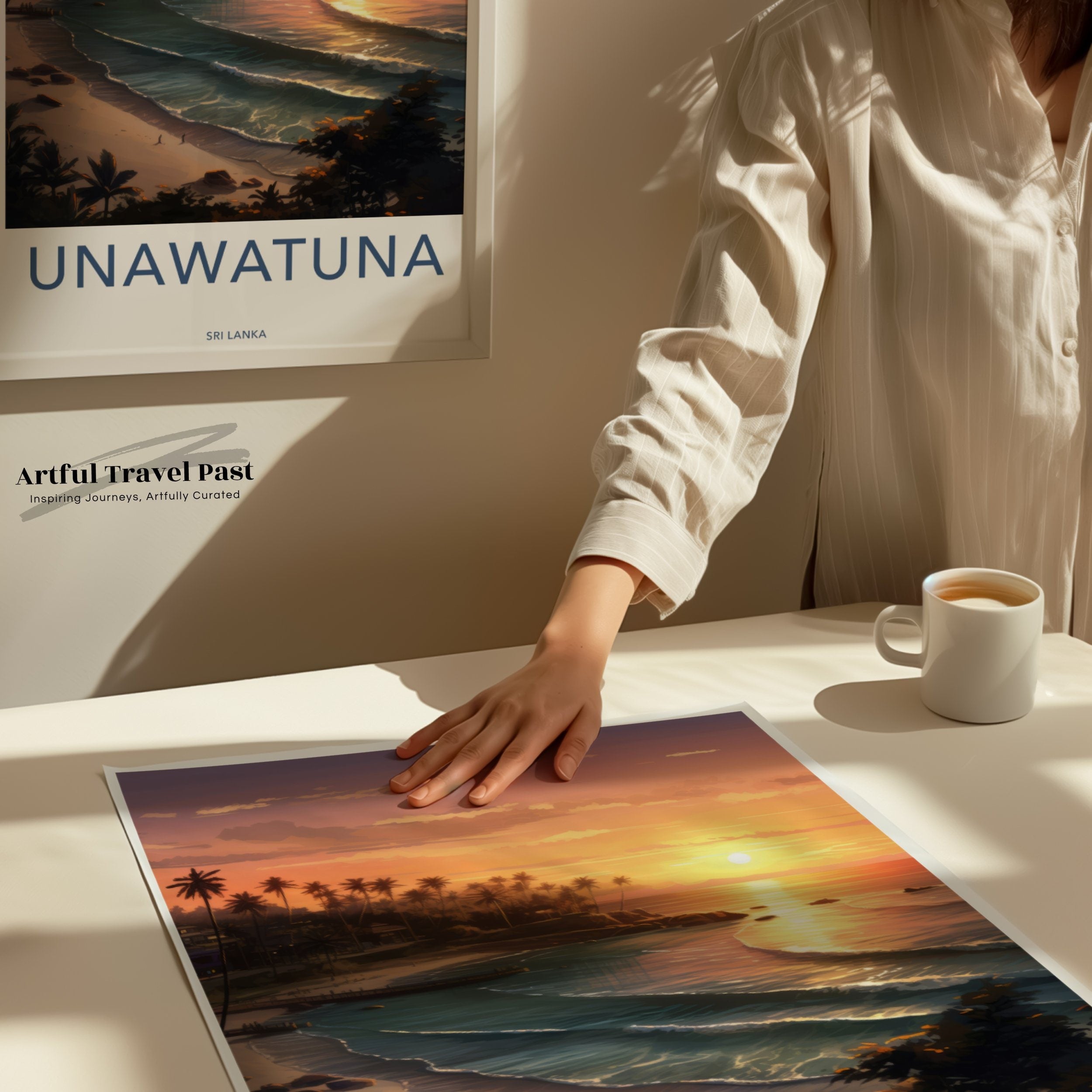 Unawatuna Sri Lanka Wall Art Print Sunset Beach Scenery Coastal Decor Travel Poster Home Decor Beach Lovers Gift