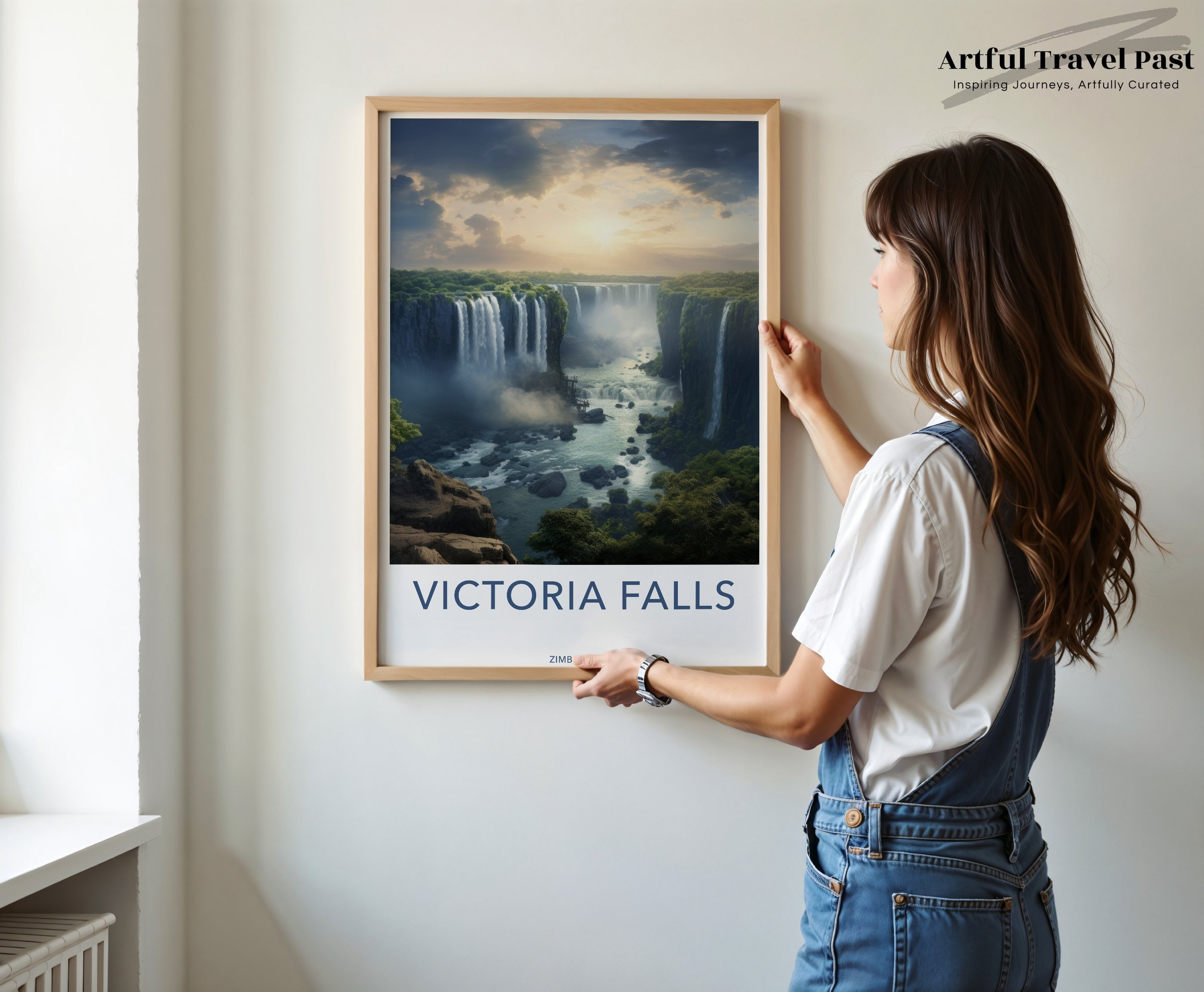 Victoria Falls Wall Art Print, Stunning Zimbabwe Landscape, Natural Wonder Decor, Beautiful Waterfall Art, Scenic Home Decoration