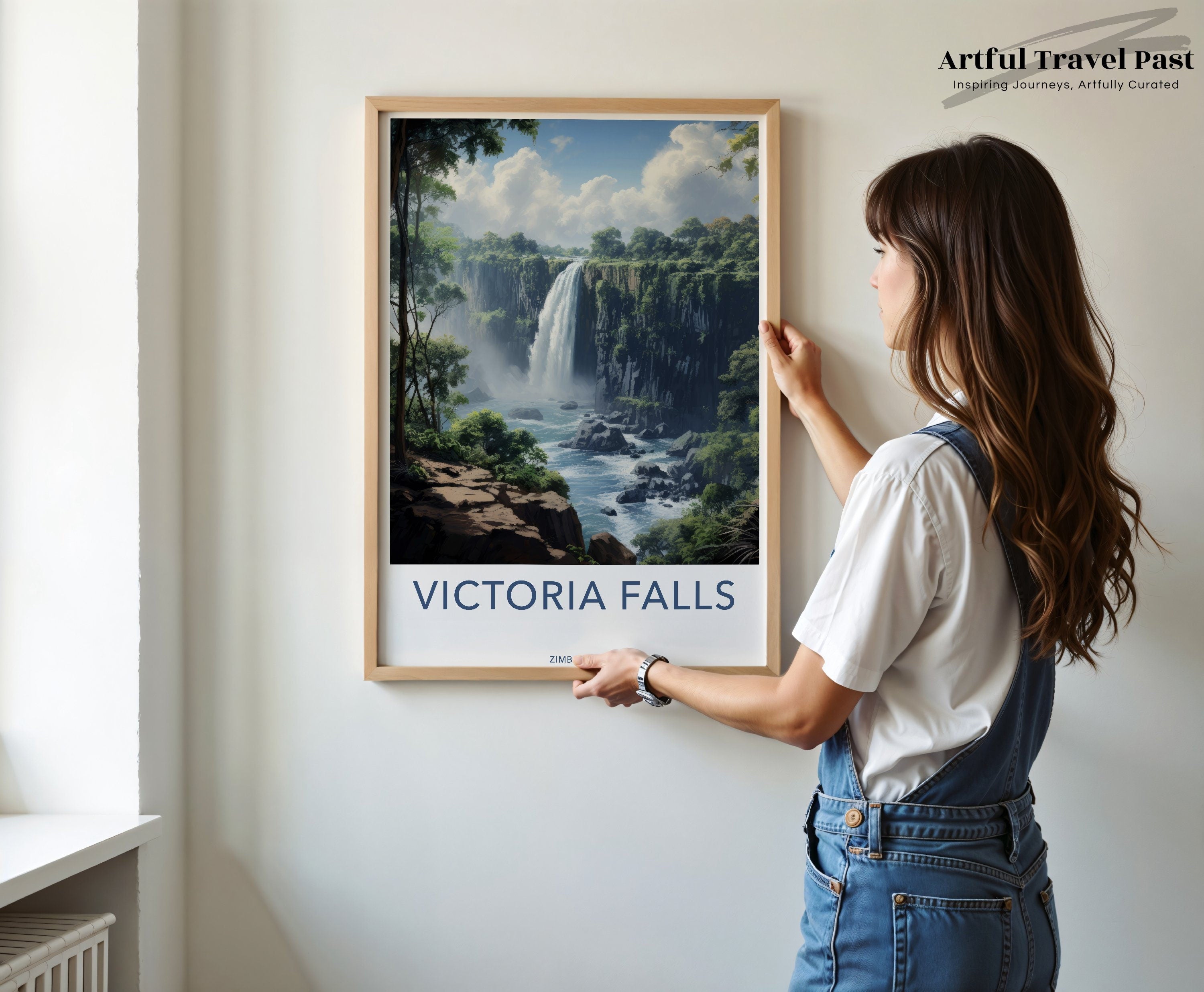 Victoria Falls Poster, Zimbabwe Wall Art, Travel Print, Nature Photography, Africa Waterfall Art, Scenic Landscape Decor