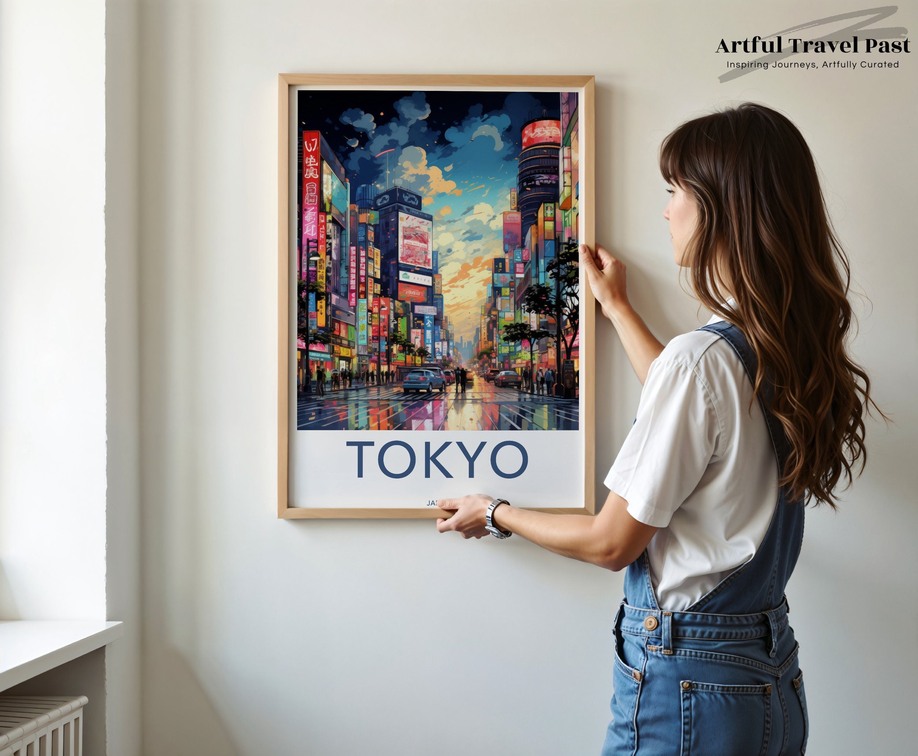 Tokyo Japan Wall Art, Tokyo Cityscape Poster, Vibrant Tokyo Street Scene Print, Colorful Tokyo Nightlife Decor, Urban Tokyo Artwork