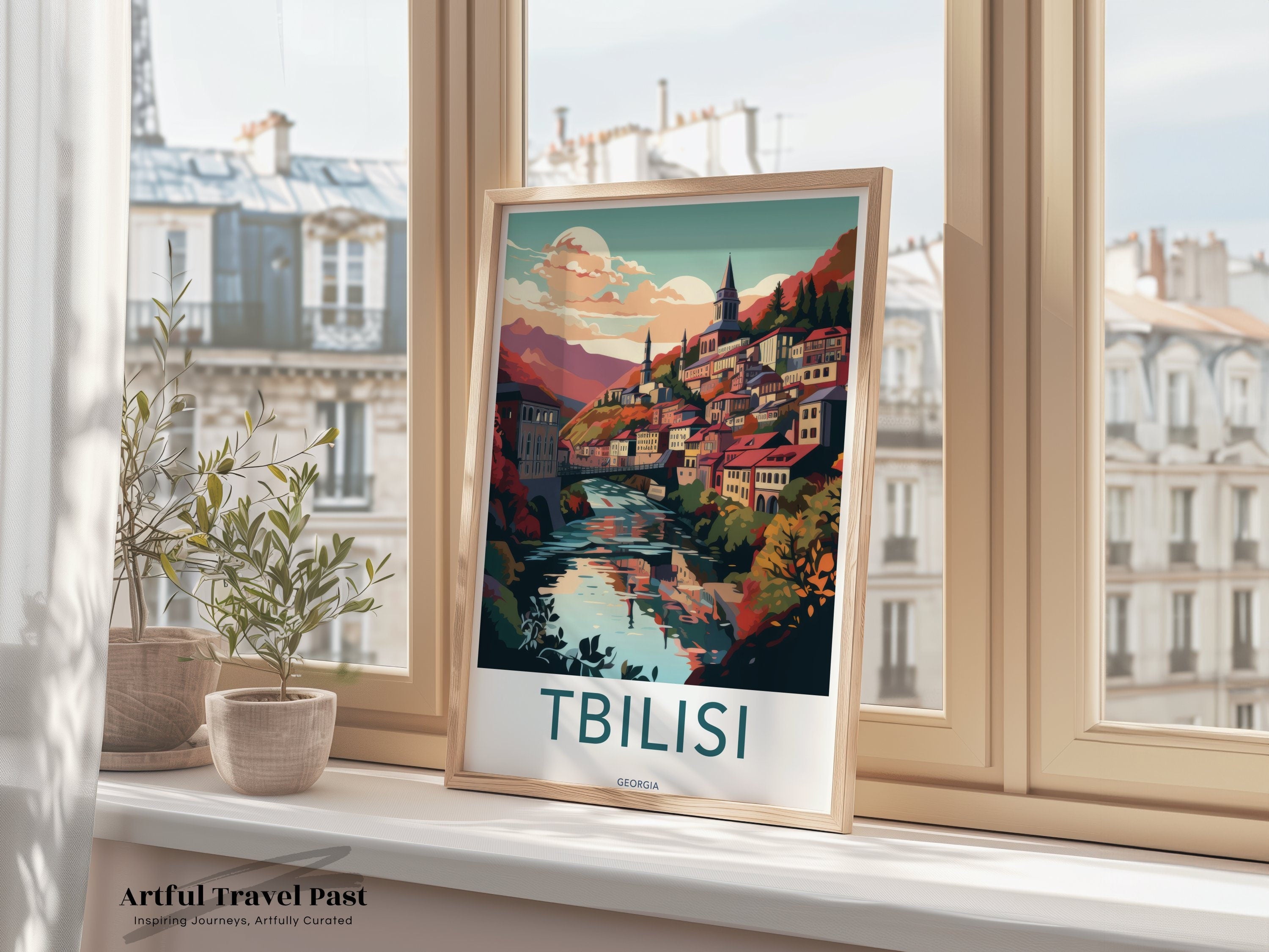 Tbilisi Wall Art, Georgia Travel Poster, Cityscape Print, Colorful Wall Decor, Modern Home Decor, Gift for Travelers, Scenic Art Print