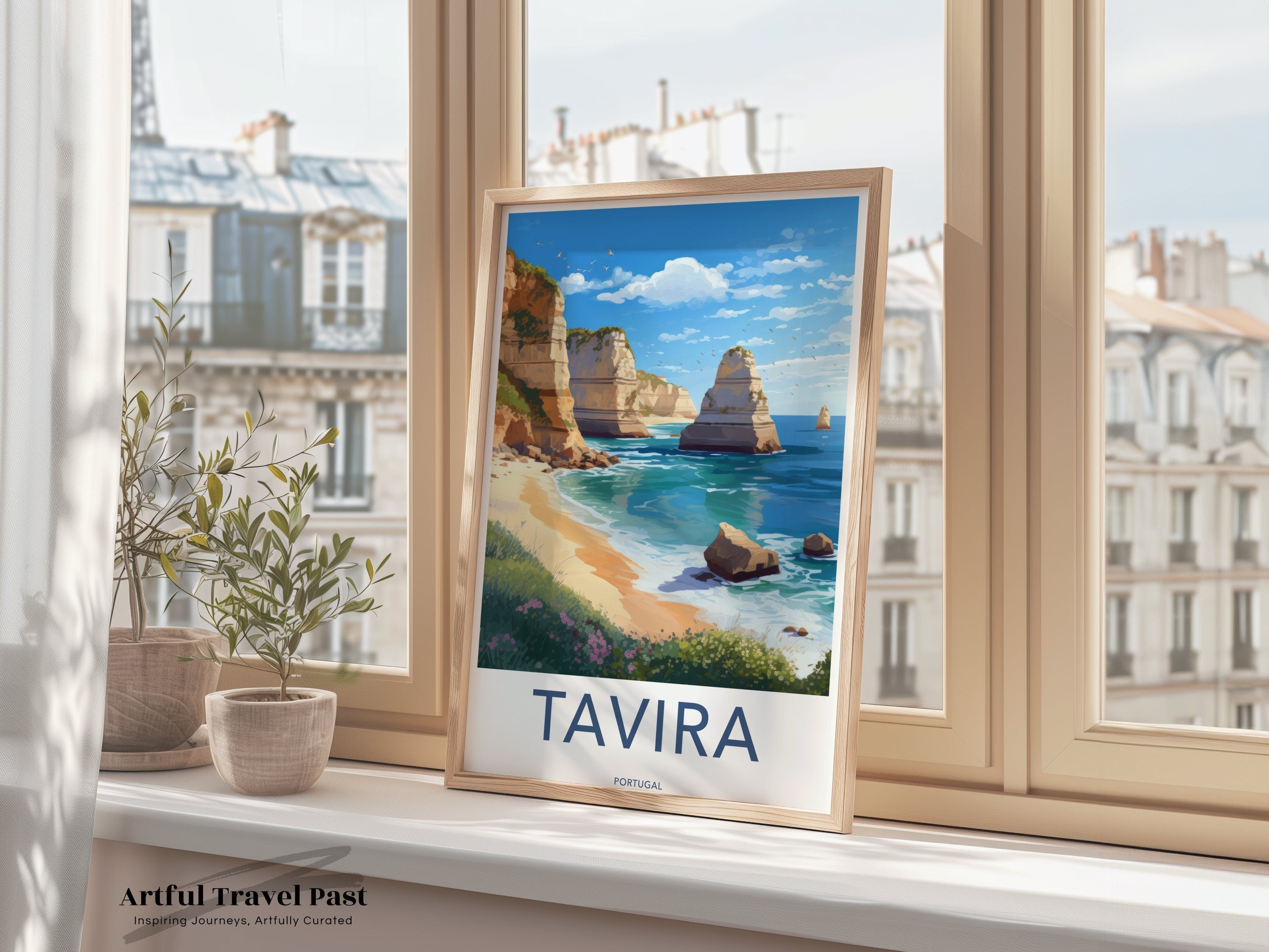 Tavira Portugal Coastal Landscape Wall Art Print, Stunning Beach View Poster, Algarve Wall Decor, Nature's Beauty Home Decor