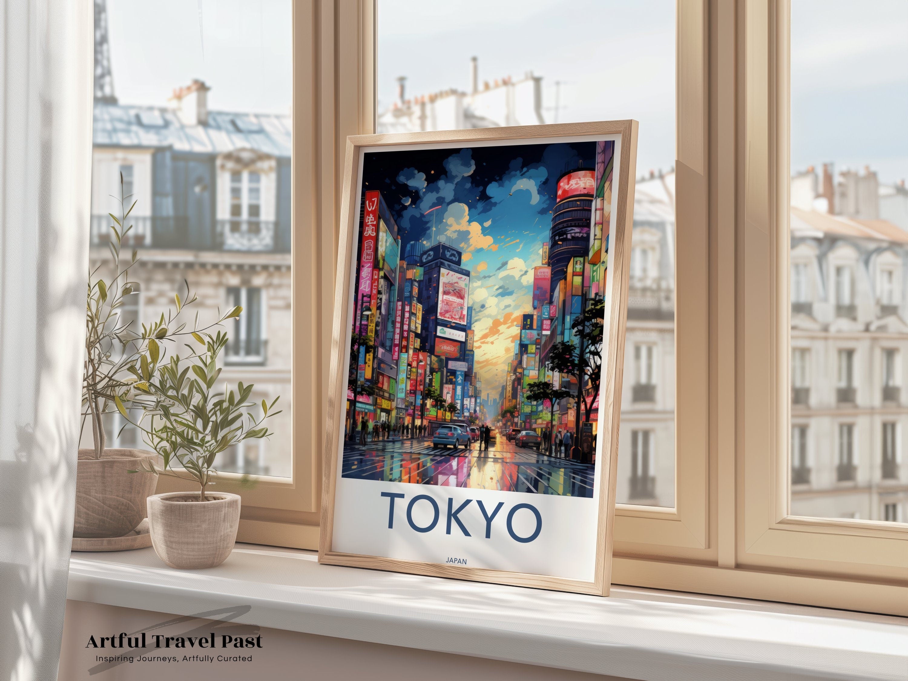 Tokyo Japan Wall Art, Tokyo Cityscape Poster, Vibrant Tokyo Street Scene Print, Colorful Tokyo Nightlife Decor, Urban Tokyo Artwork