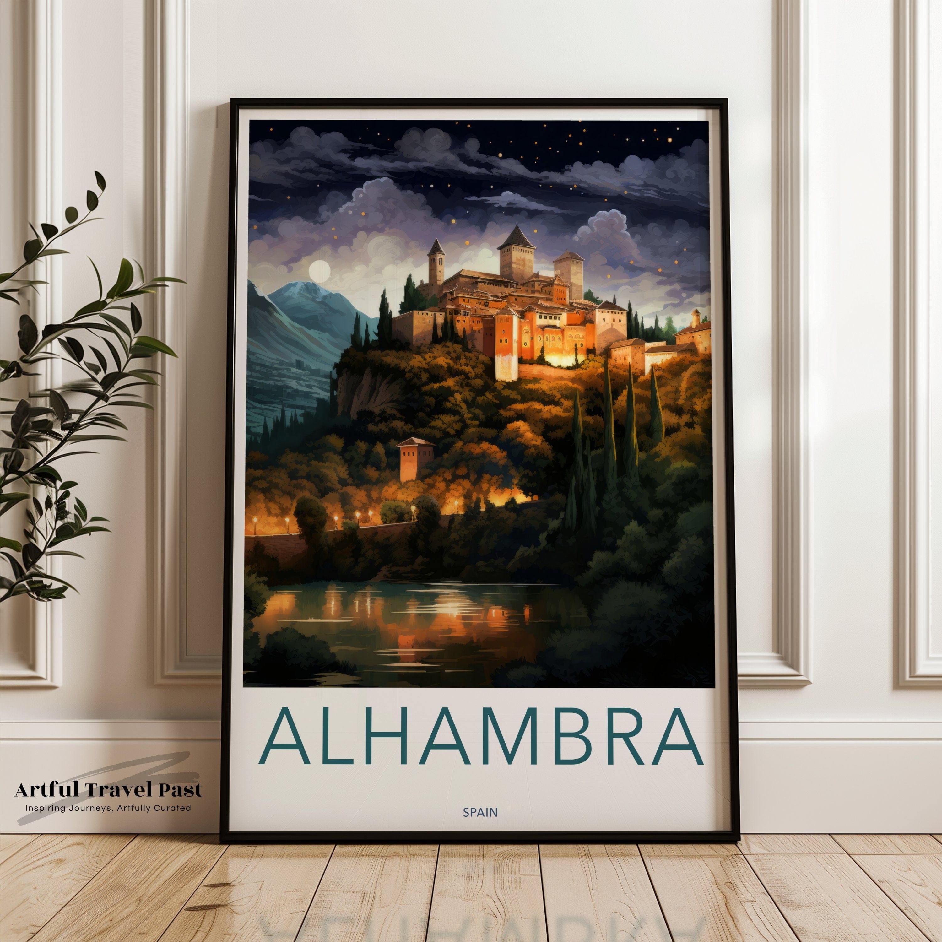 Wall Art Alhambra Landmark Poster | Spain Wall Art | Europe Decor