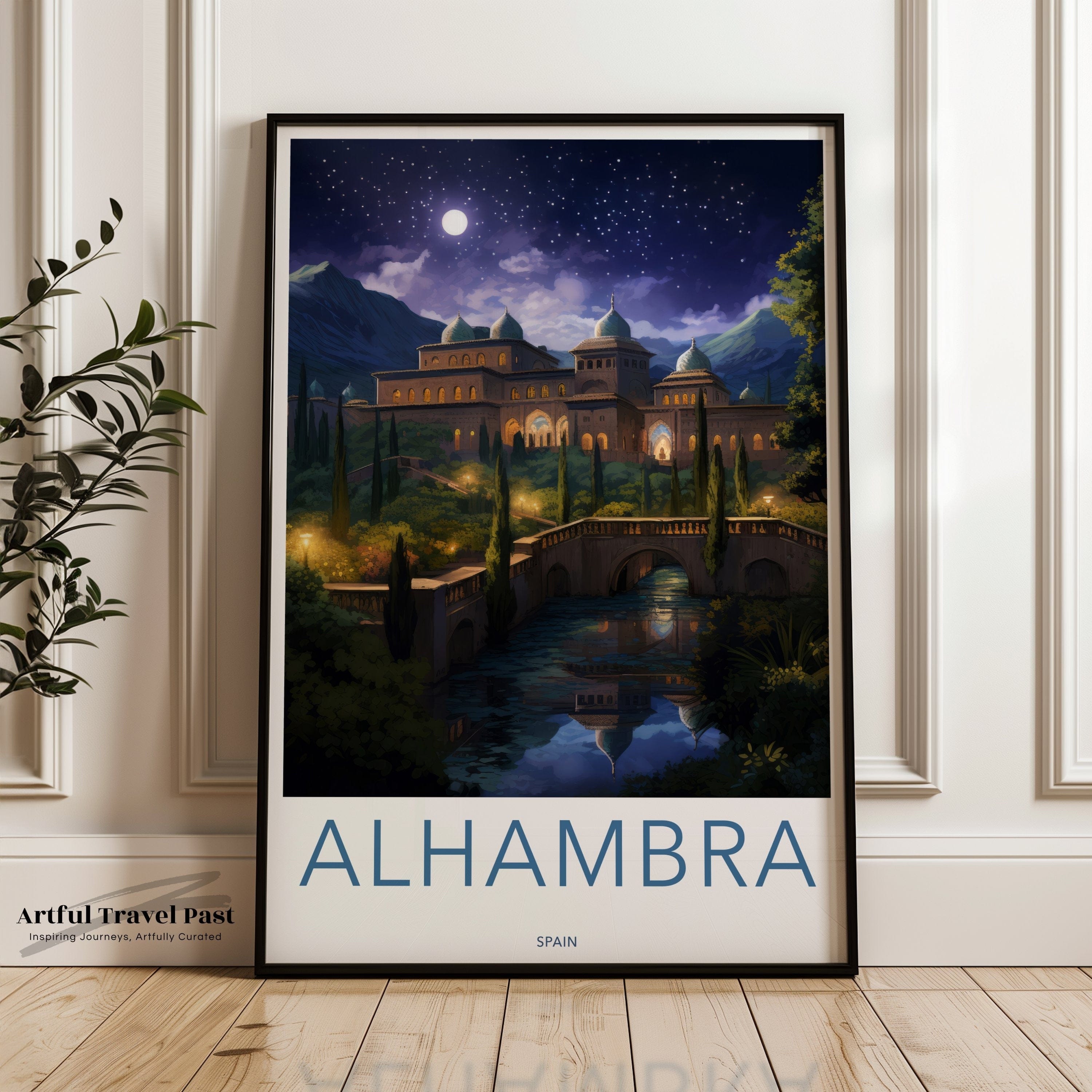 Wall Art Alhambra Poster | Spain Wall Art | Europe Decor