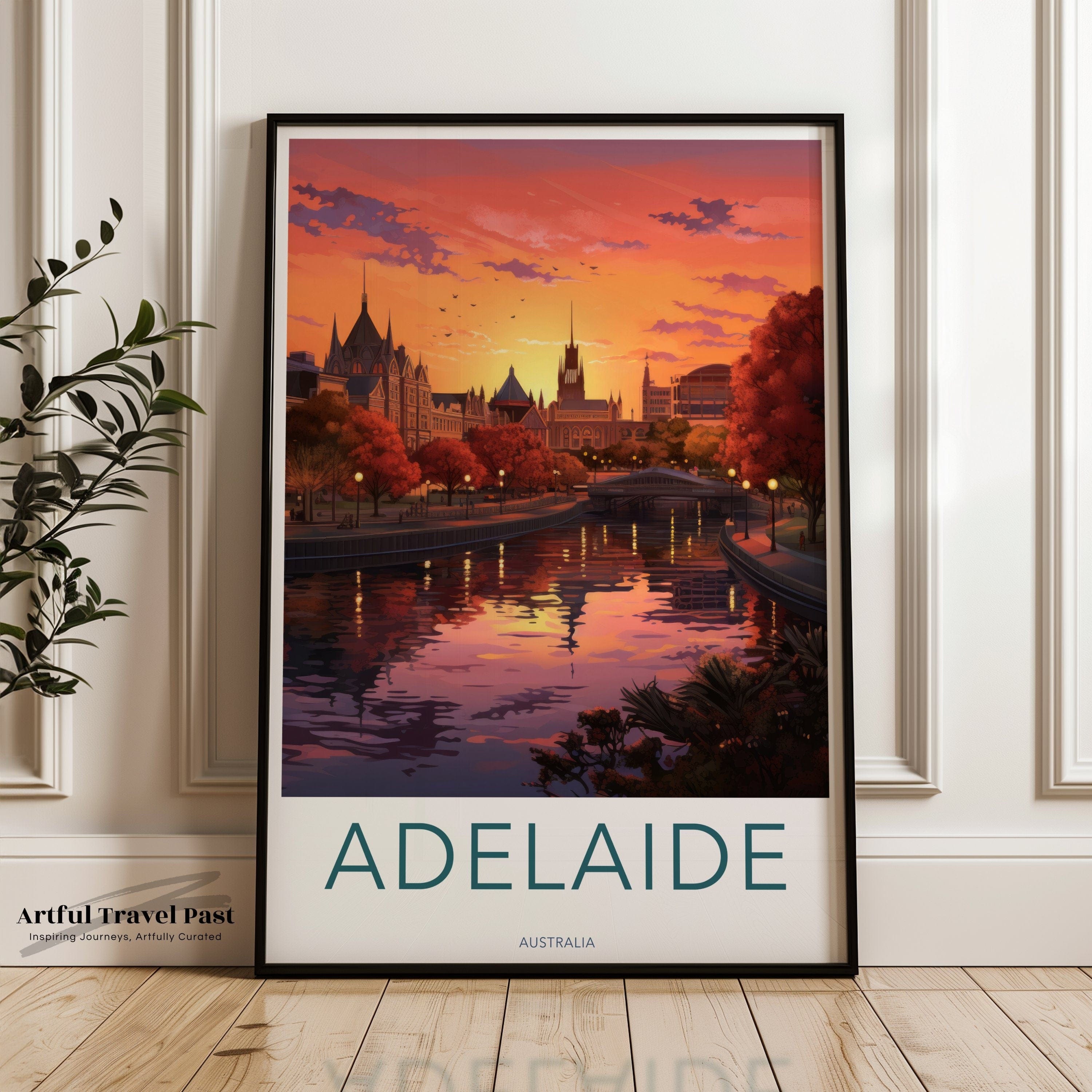 Wall Art Adelaide Poster | Sunset Skyline | Australia Wall Art