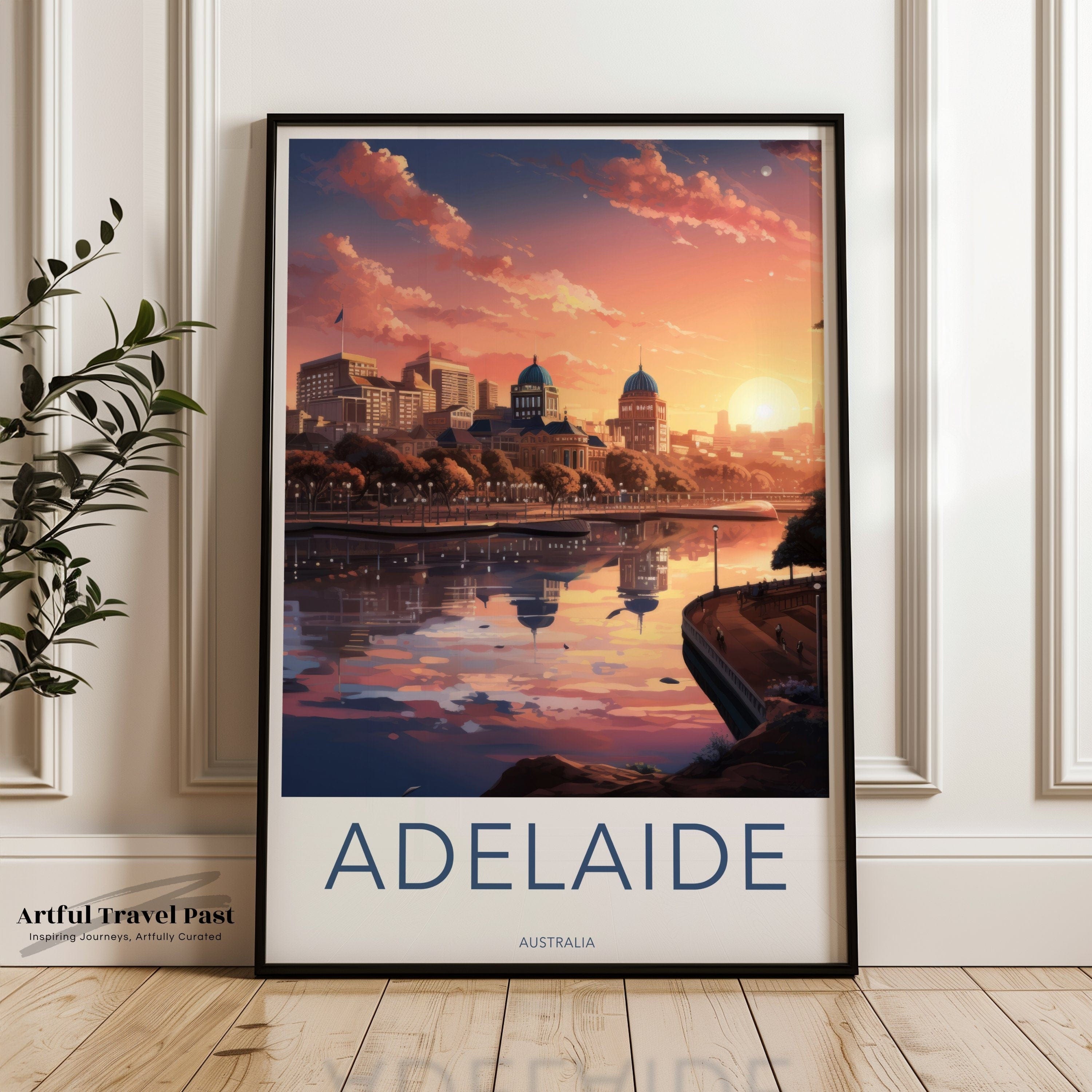 Wall Art Adelaide City Poster | Serene Sunset | Australia Wall Art