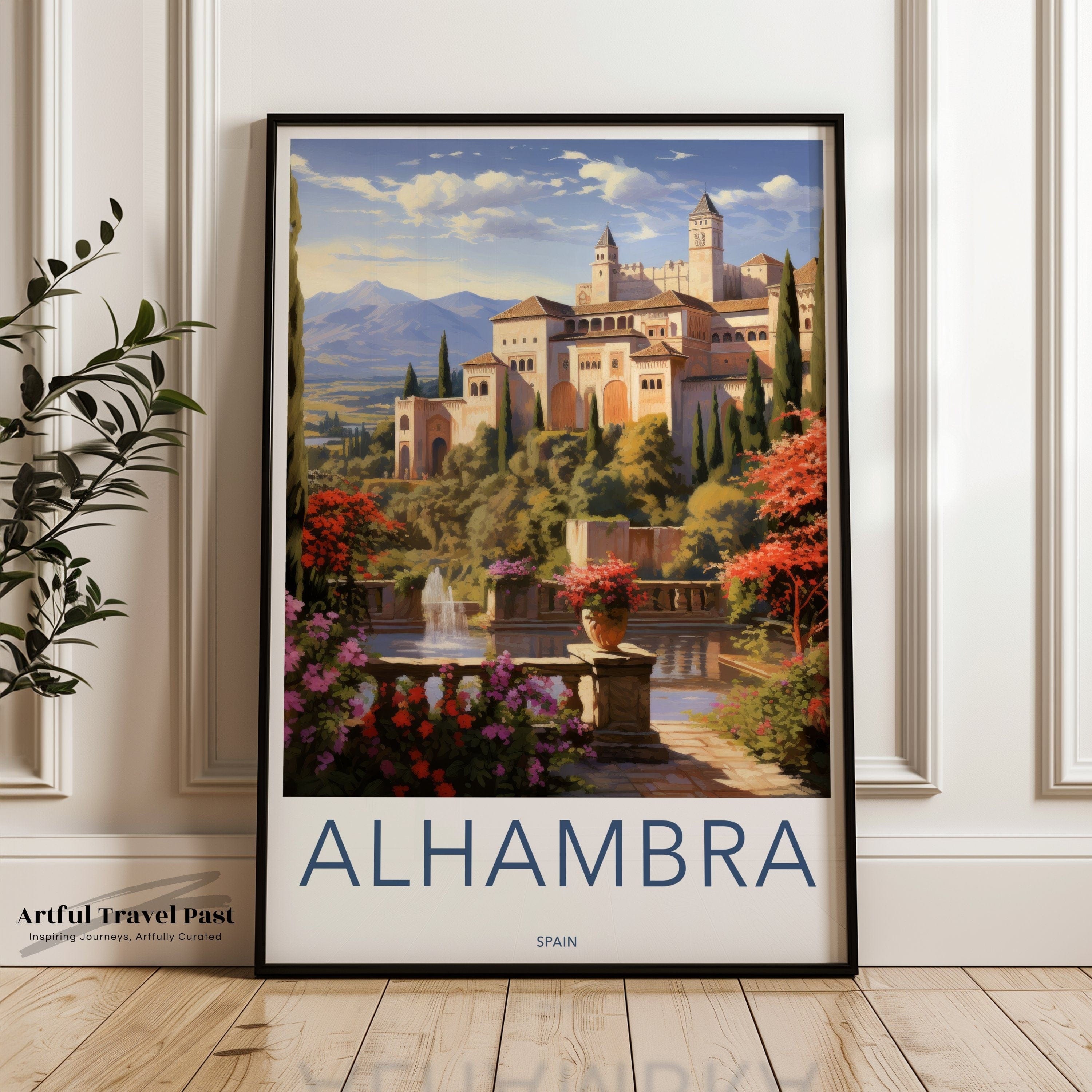 Wall Art Alhambra Countryside Poster | Spain Wall Art | Europe Decor