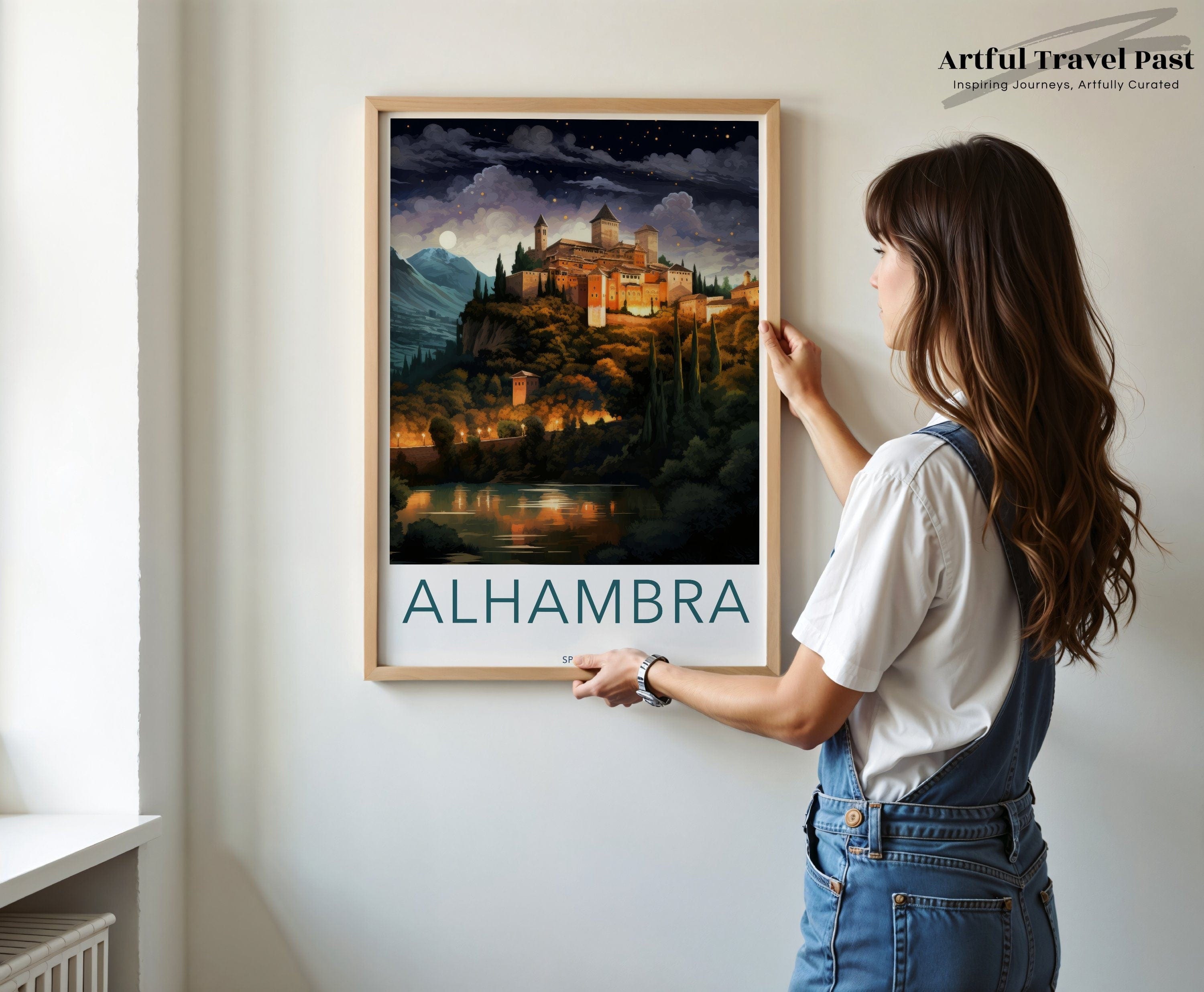 Wall Art Alhambra Landmark Poster | Spain Wall Art | Europe Decor