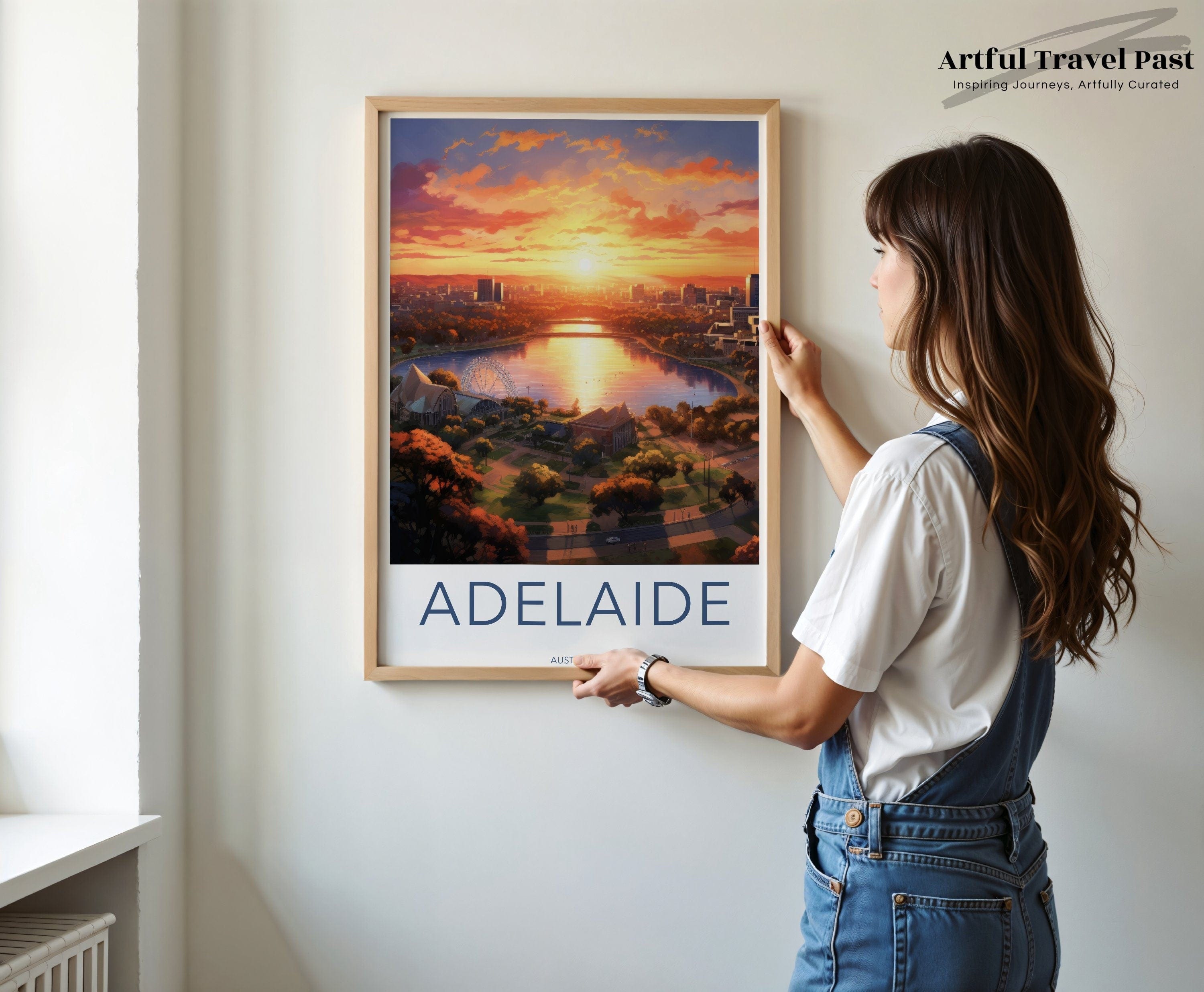 Wall Art Adelaide City Poster | Sunset Skyline | Australia Wall Art