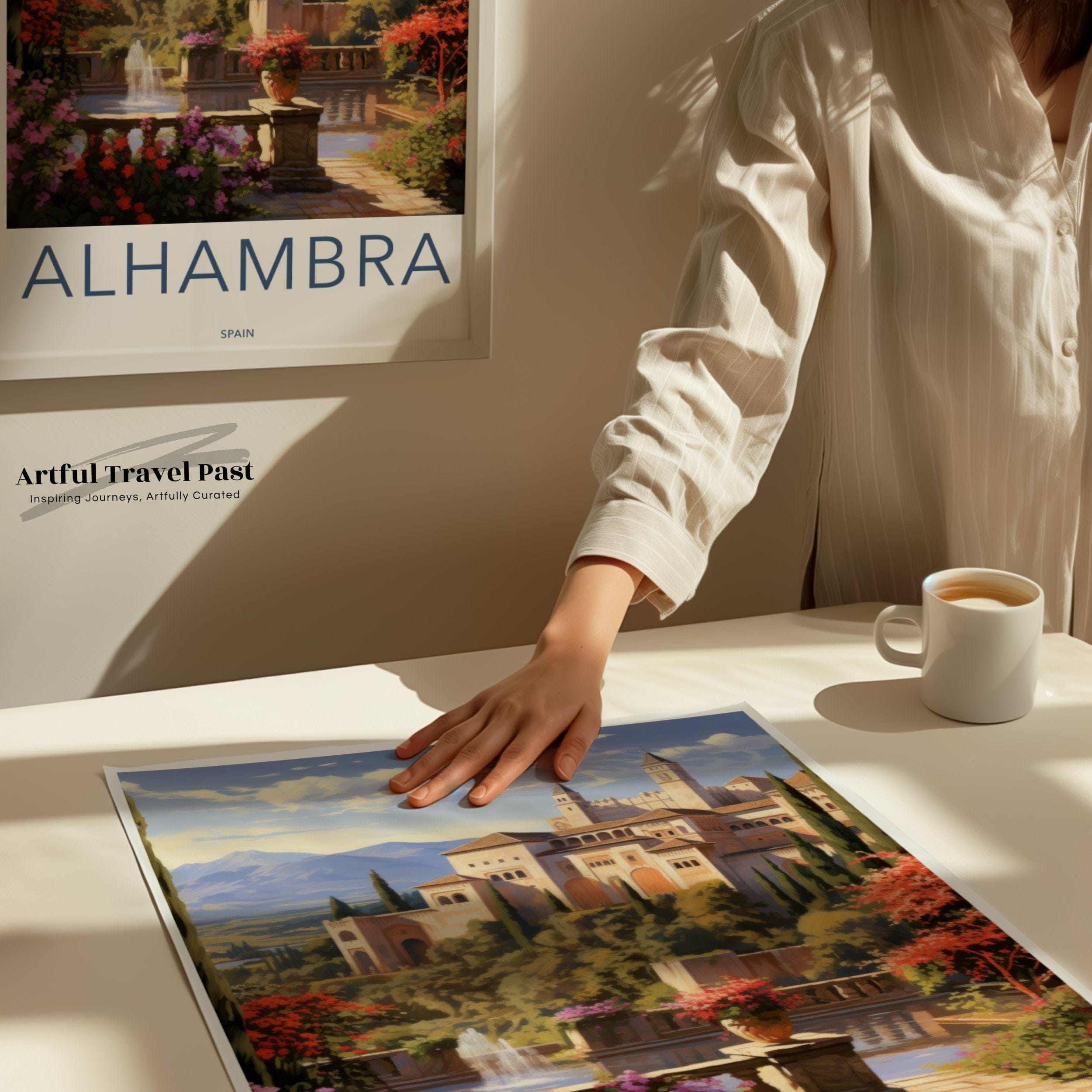 Wall Art Alhambra Countryside Poster | Spain Wall Art | Europe Decor