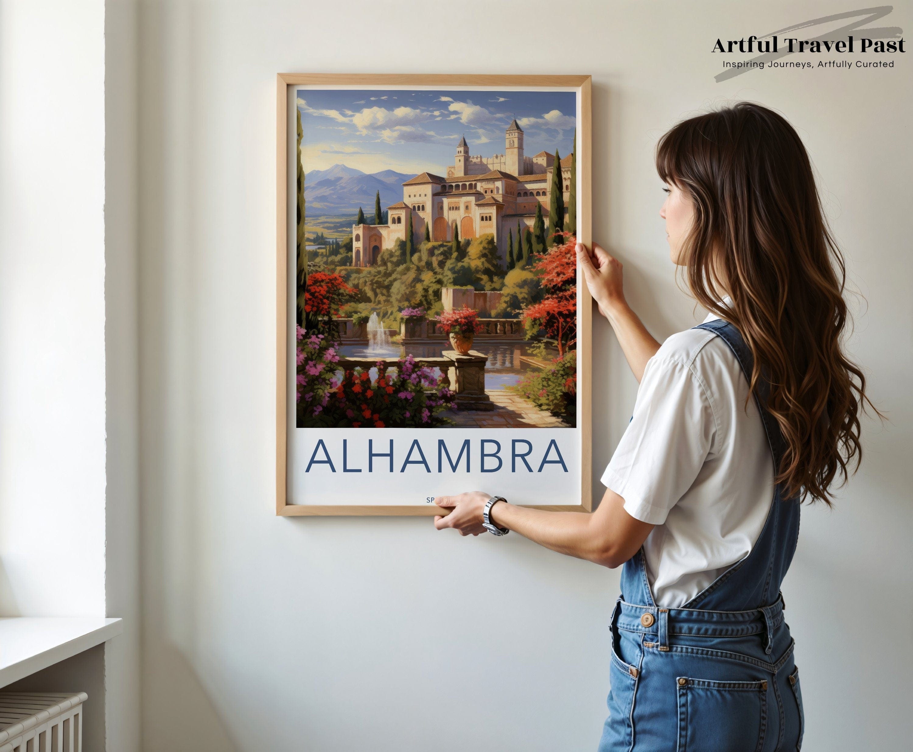 Wall Art Alhambra Countryside Poster | Spain Wall Art | Europe Decor