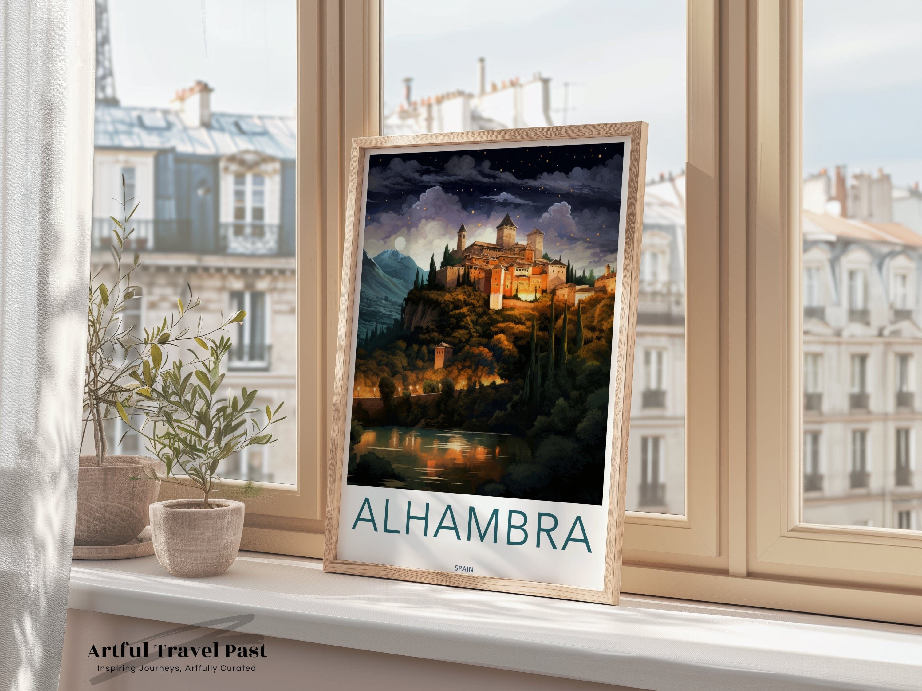 Wall Art Alhambra Landmark Poster | Spain Wall Art | Europe Decor