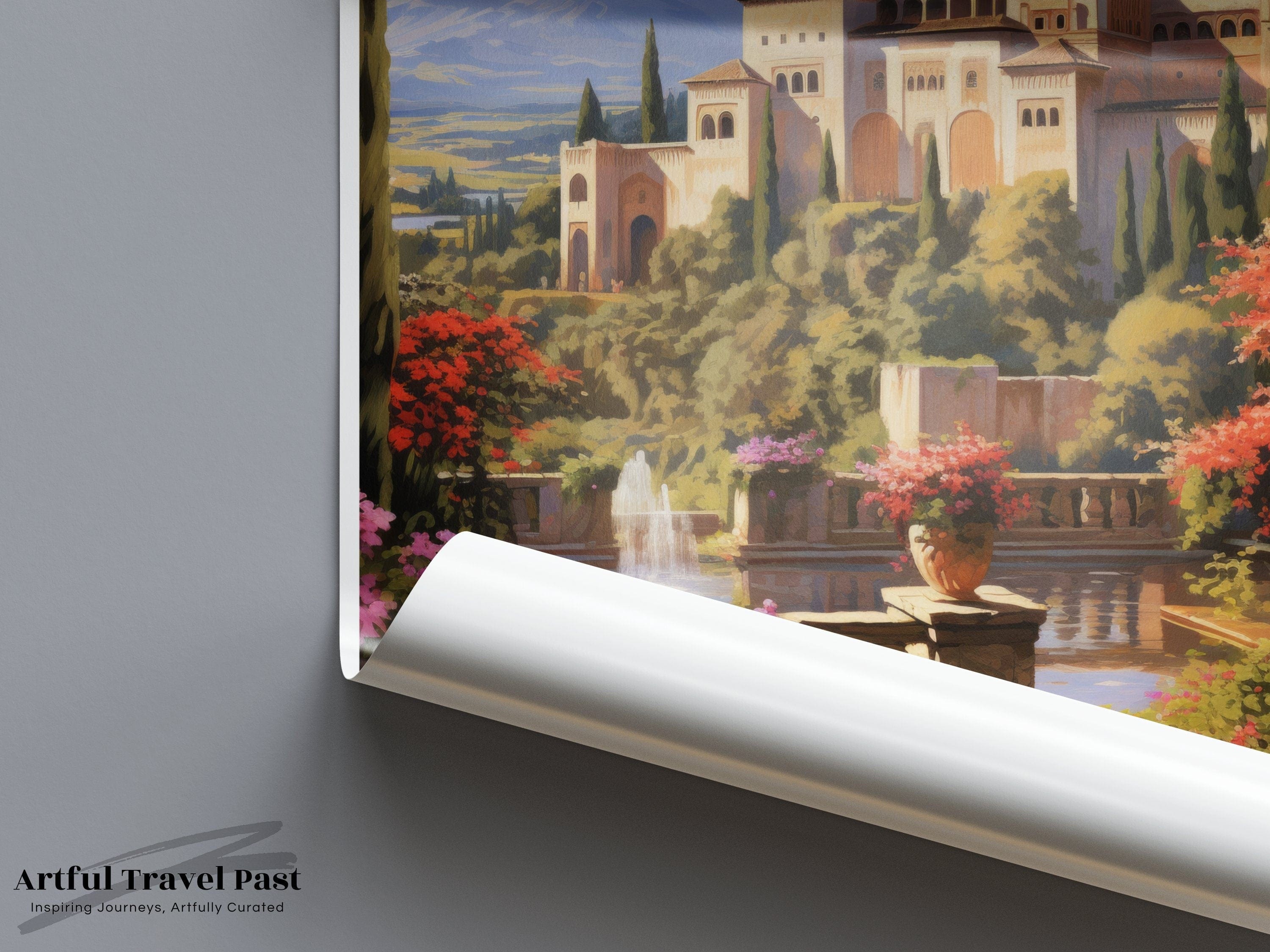 Wall Art Alhambra Countryside Poster | Spain Wall Art | Europe Decor