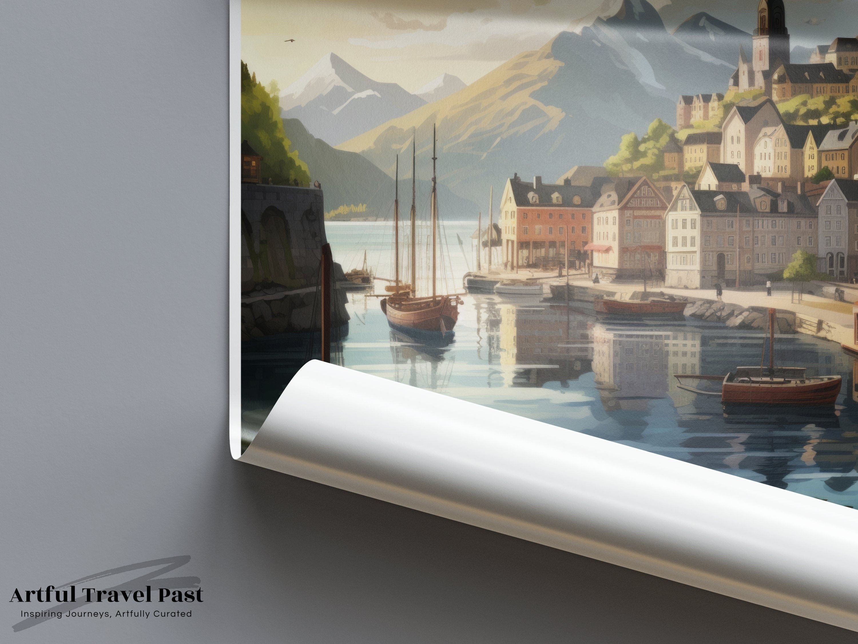 Wall Art Ålesund Poster | Coastal Fjord Town | Norway Wall Art