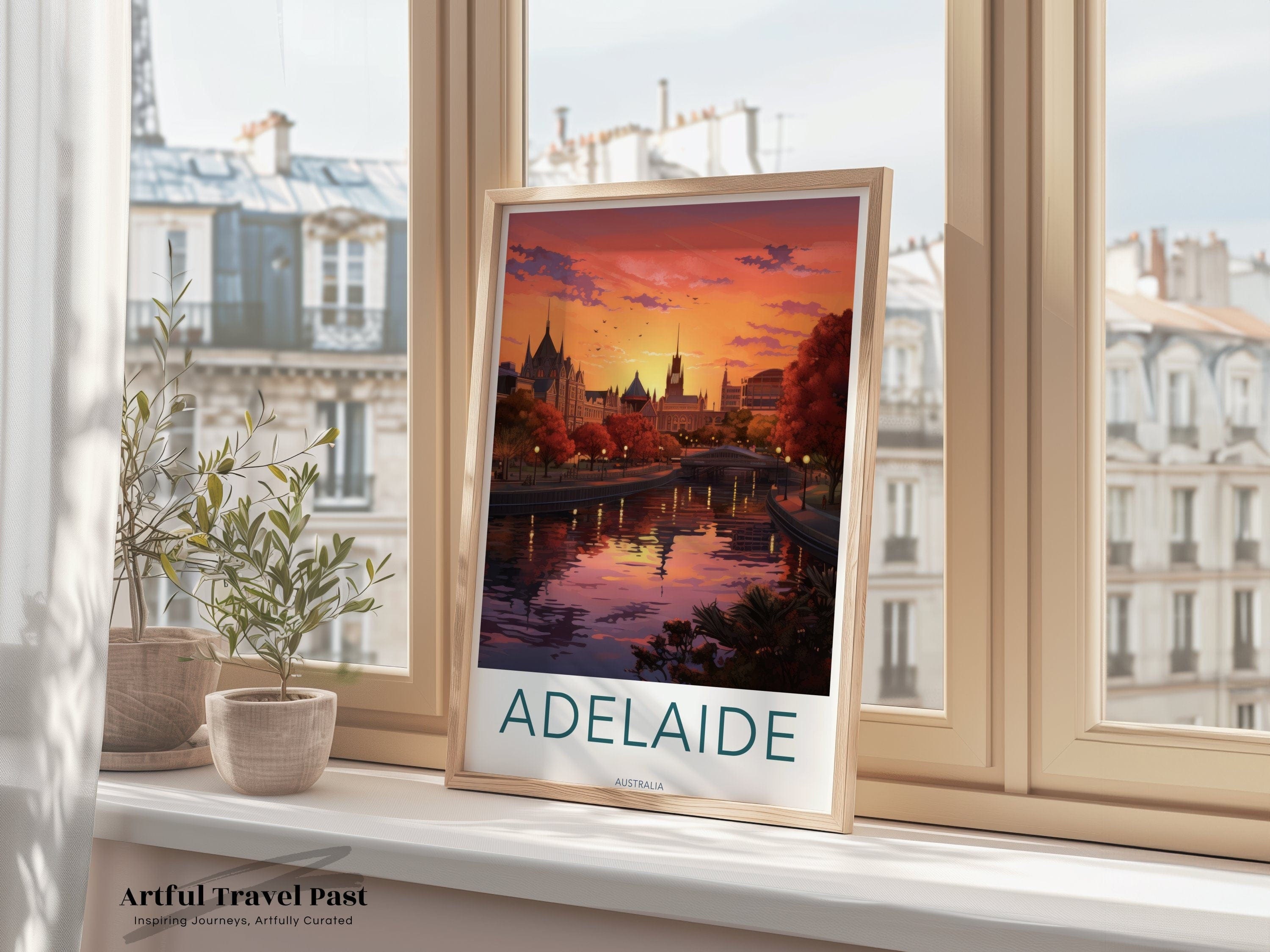 Wall Art Adelaide Poster | Sunset Skyline | Australia Wall Art