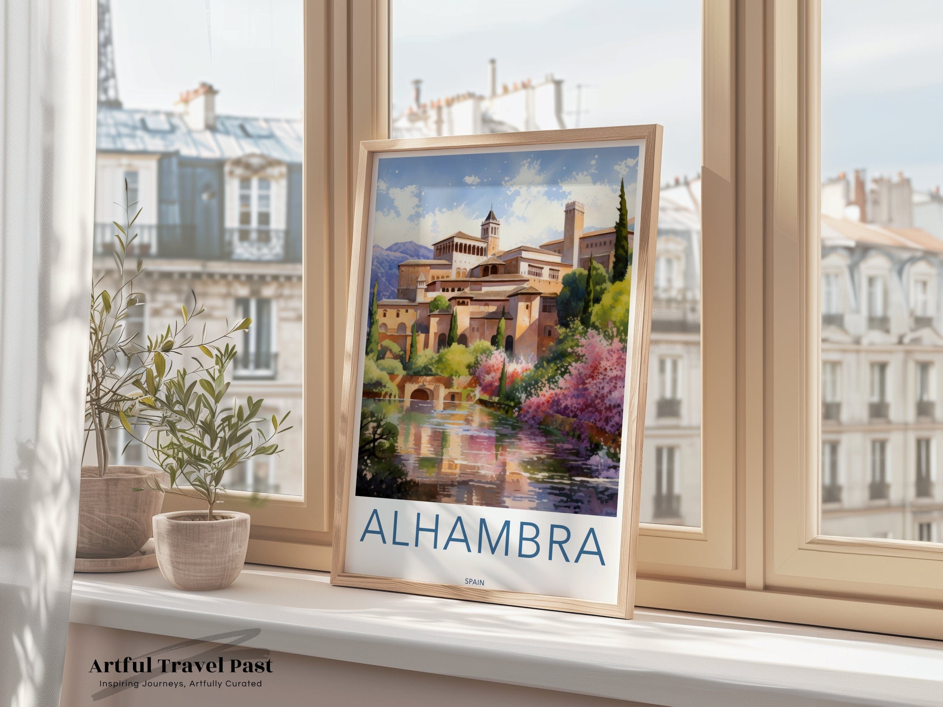 Wall Art Alhambra Poster | Spain Wall Art | Europe Decor