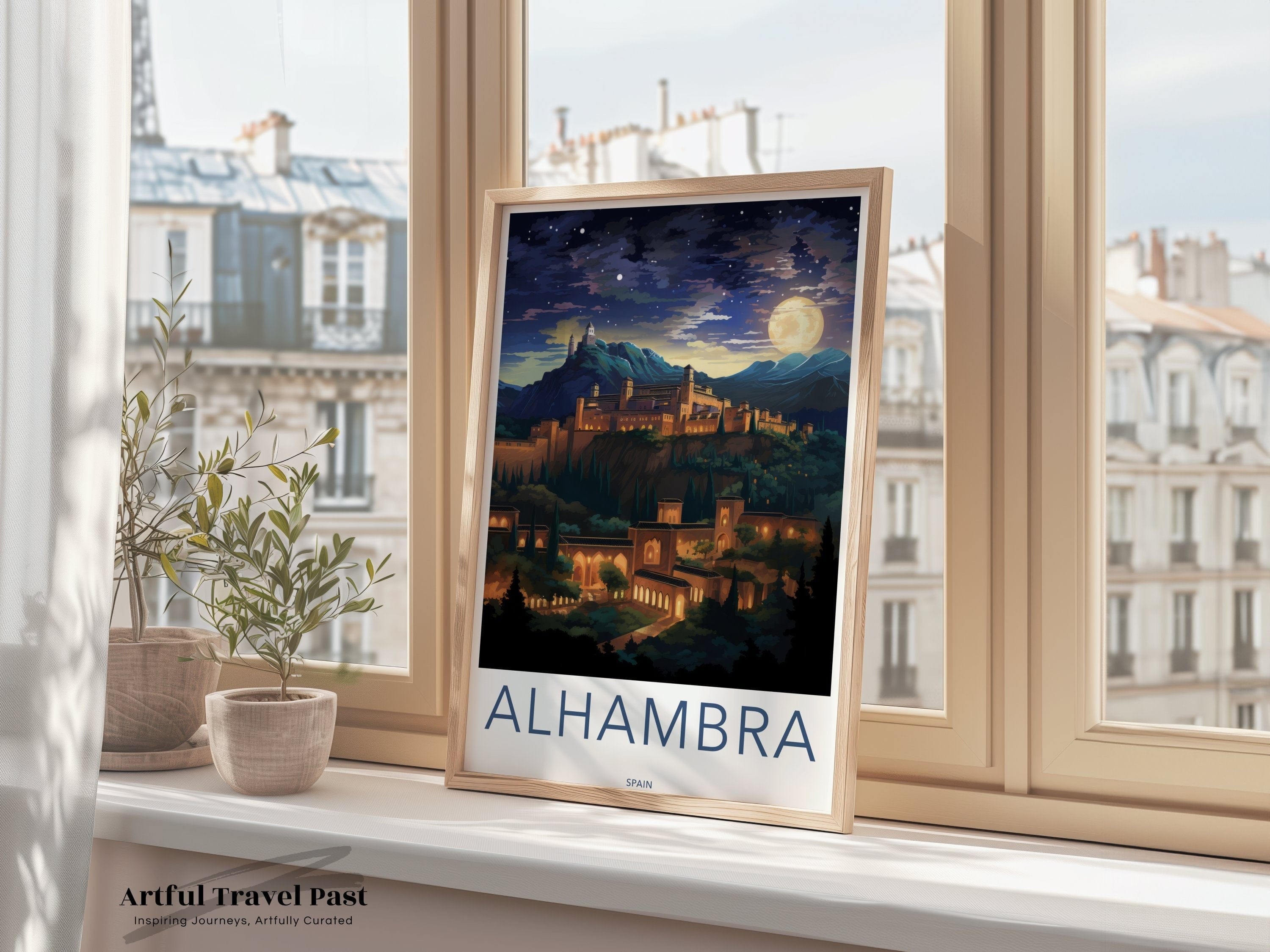 Wall Art Alhambra Poster | Spain Wall Art | Europe Decor