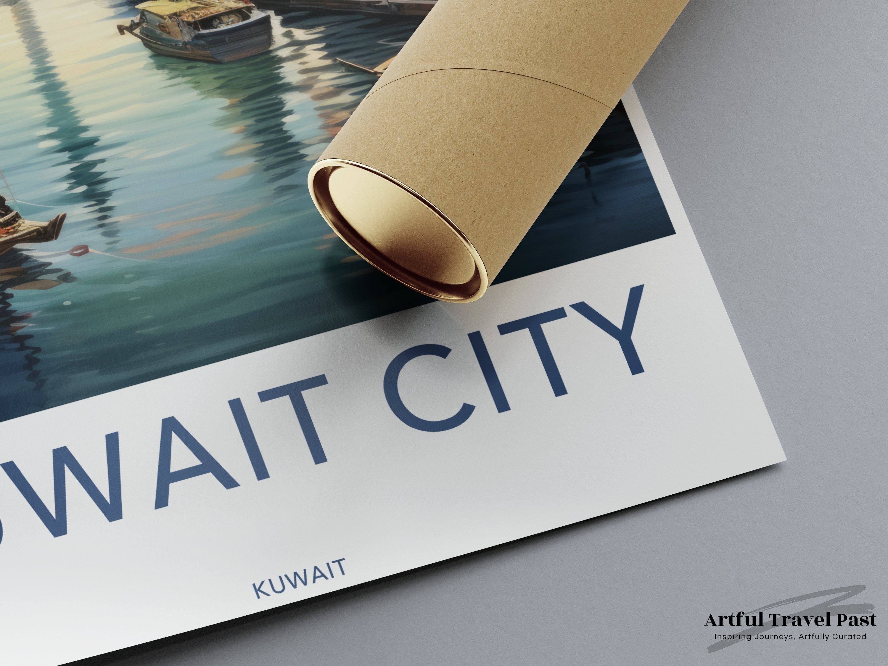 Stunning Kuwait City Skyline, Waterfront View Wall Art, Vibrant Modern Architecture Poster, Unique Travel Souvenir, Elegant Decor