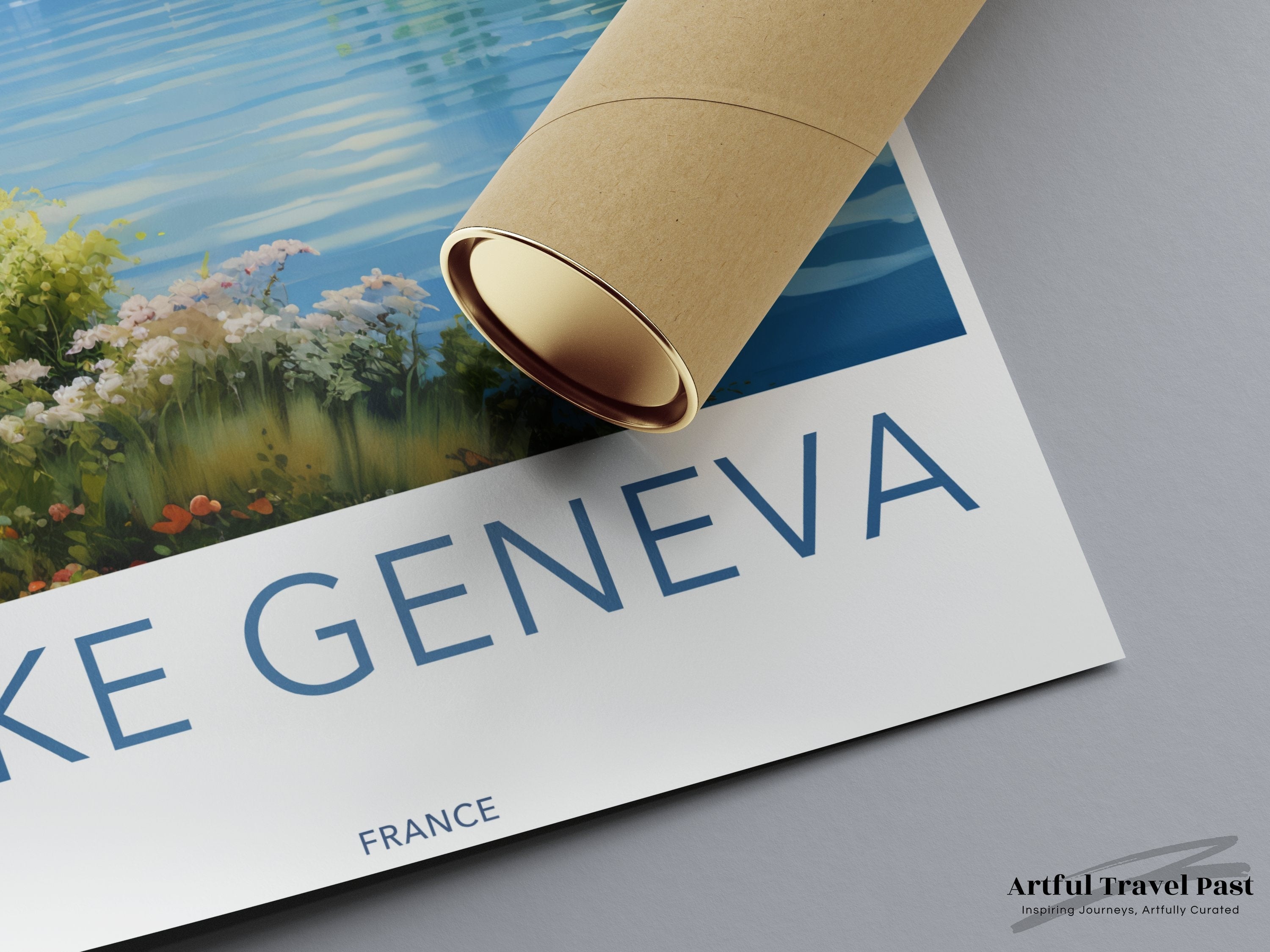 Lake Geneva Poster, Wall Art, Scenic Print, Home Decor, Landscape Artwork, Travel Art, Switzerland, Nature Illustration, Lake Geneva