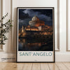 Sant'Angelo Wall Art, Historic Italian Landmark Print, European Architecture Decor, Medieval Fortress Artwork, Rome Cityscape