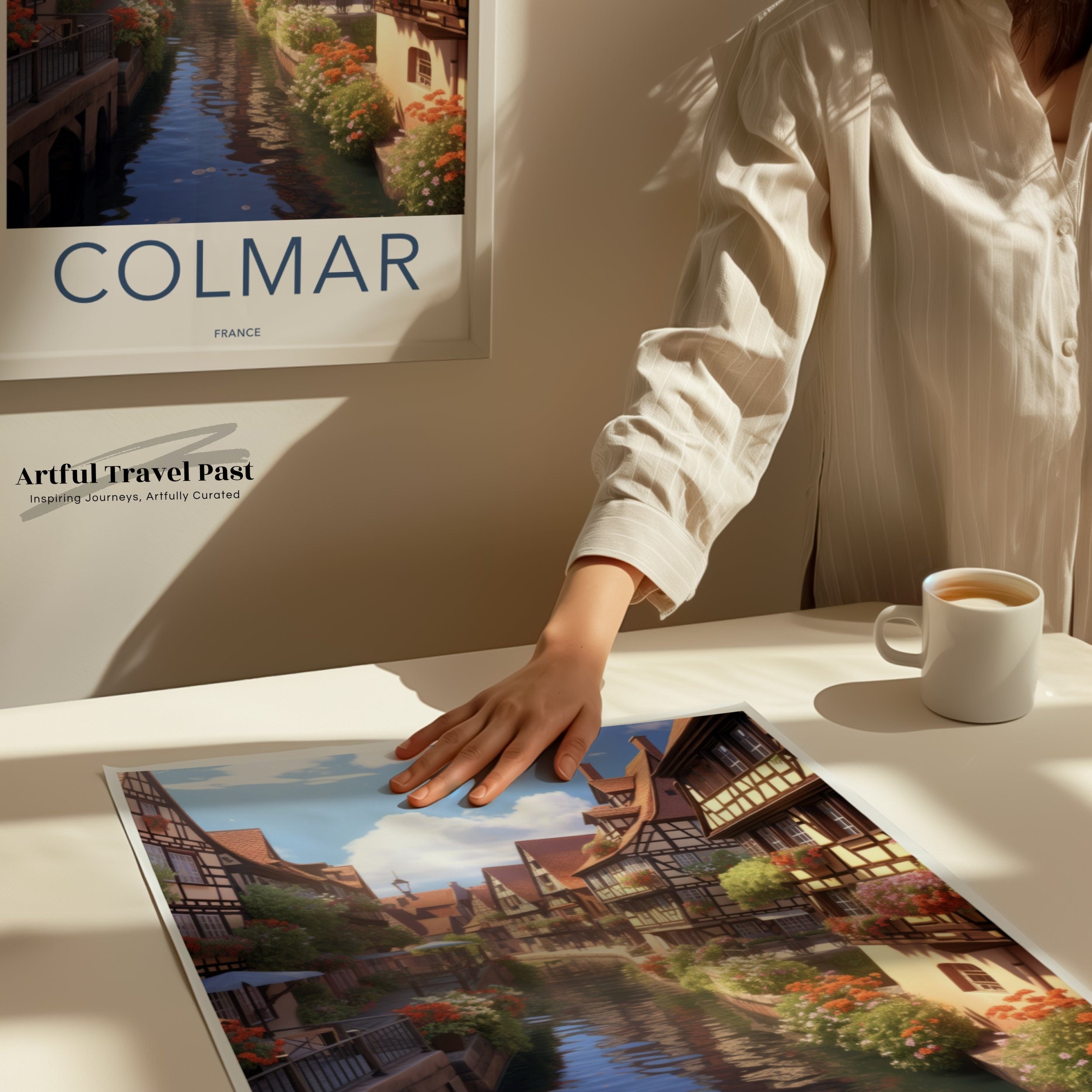 Colmar France Wall Art, Scenic Canal View Print, Historic European Village Decor, Charming Streets and Architecture Poster