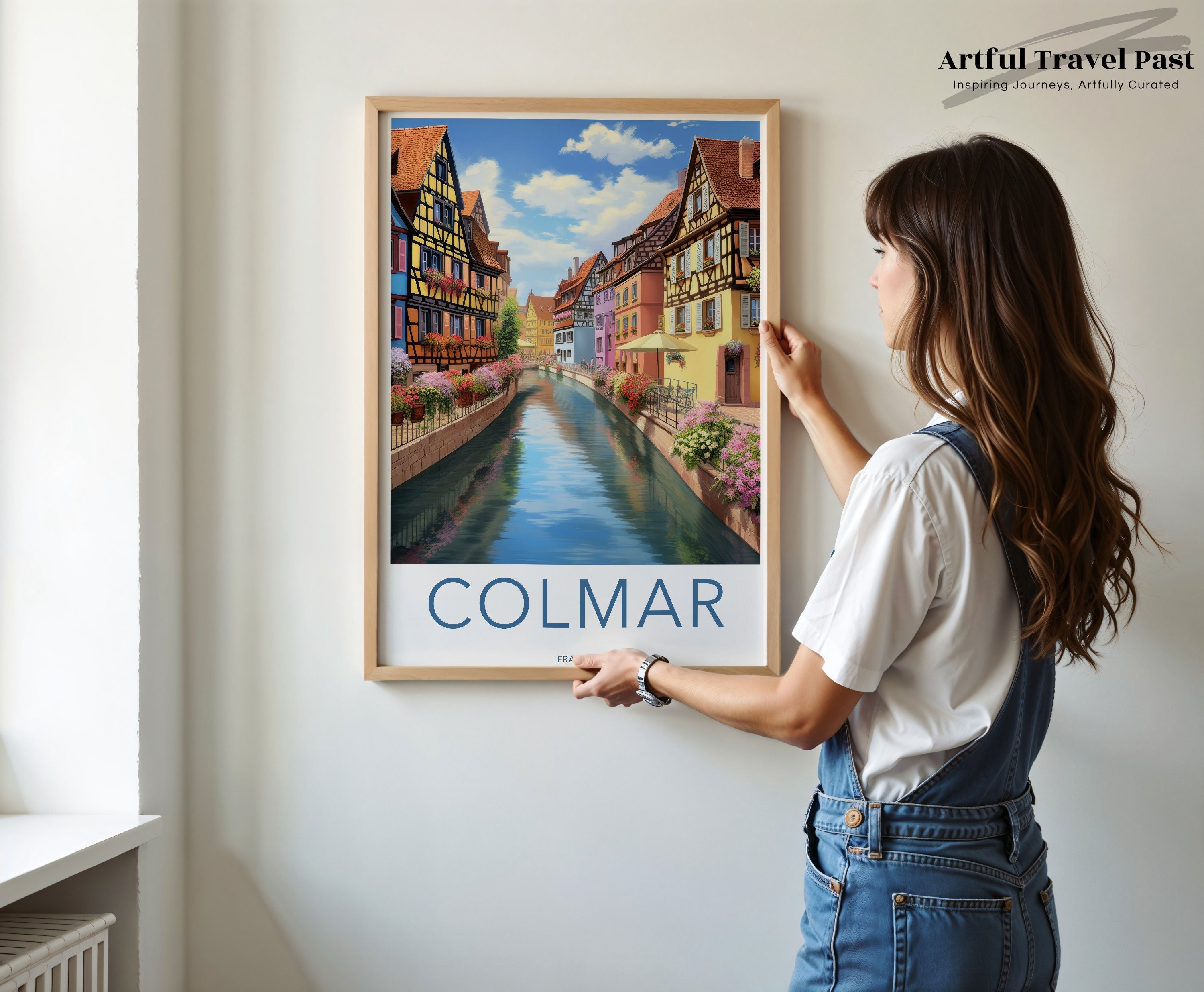 Colmar France Wall Art Print, Picture of Scenic Canal Street with Historic Architecture, Colorful Row Houses, Travel Lovers Gift