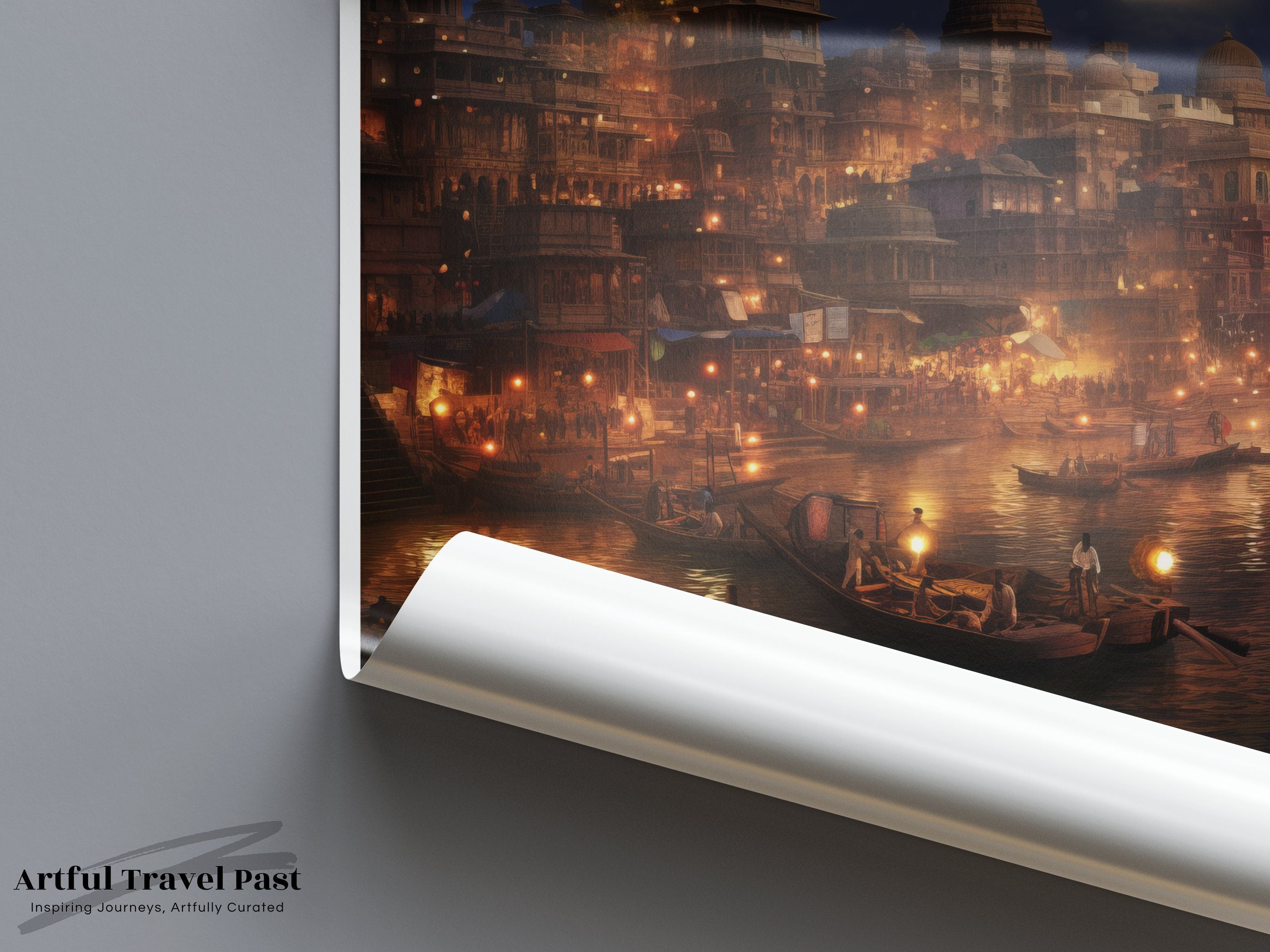 Chennai Wall Art, Night Lights Over River, Indian Heritage Decor, Captivating Cityscape Print, Architectural Wonders