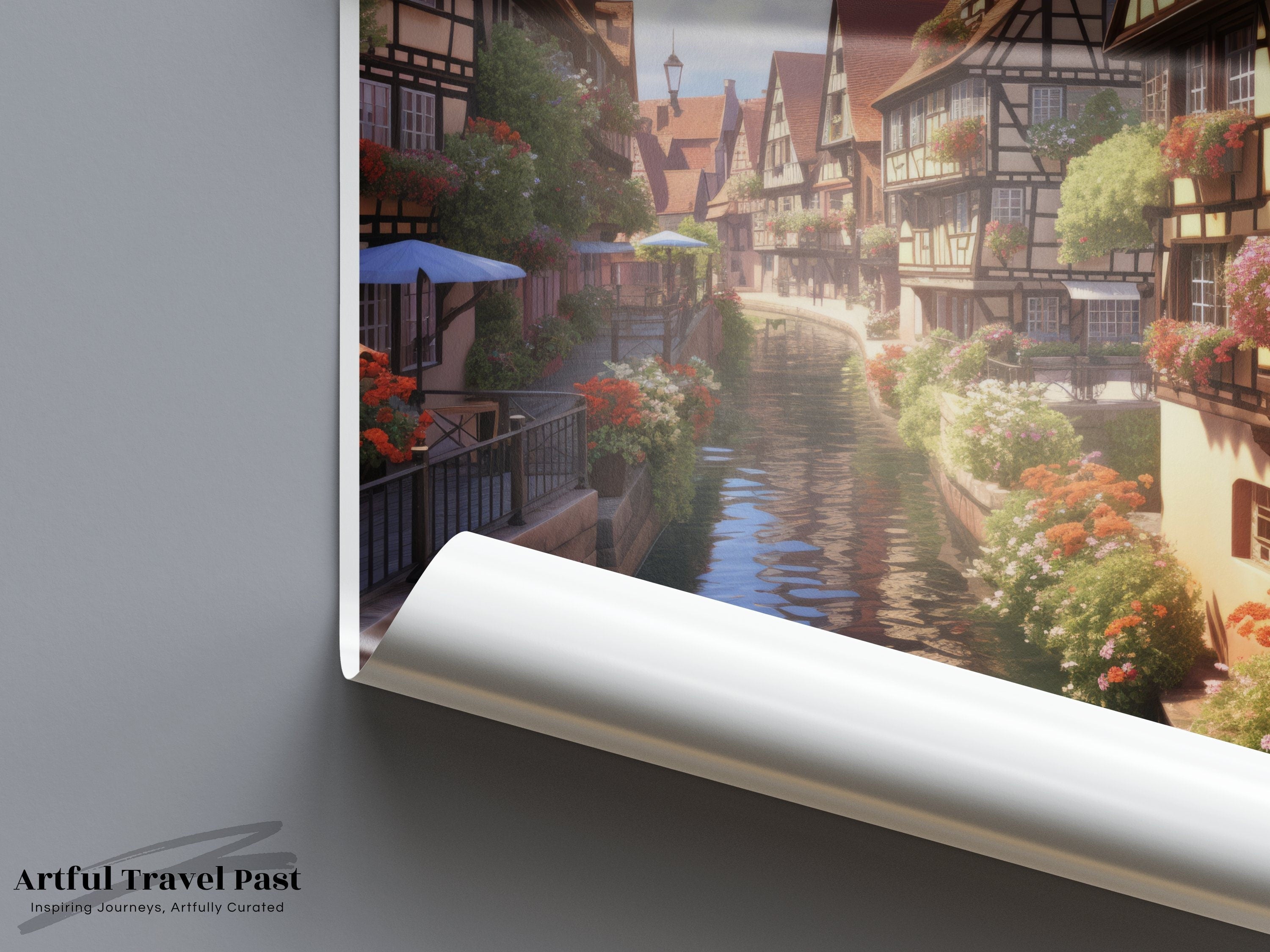 Colmar France Wall Art, Scenic Canal View Print, Historic European Village Decor, Charming Streets and Architecture Poster