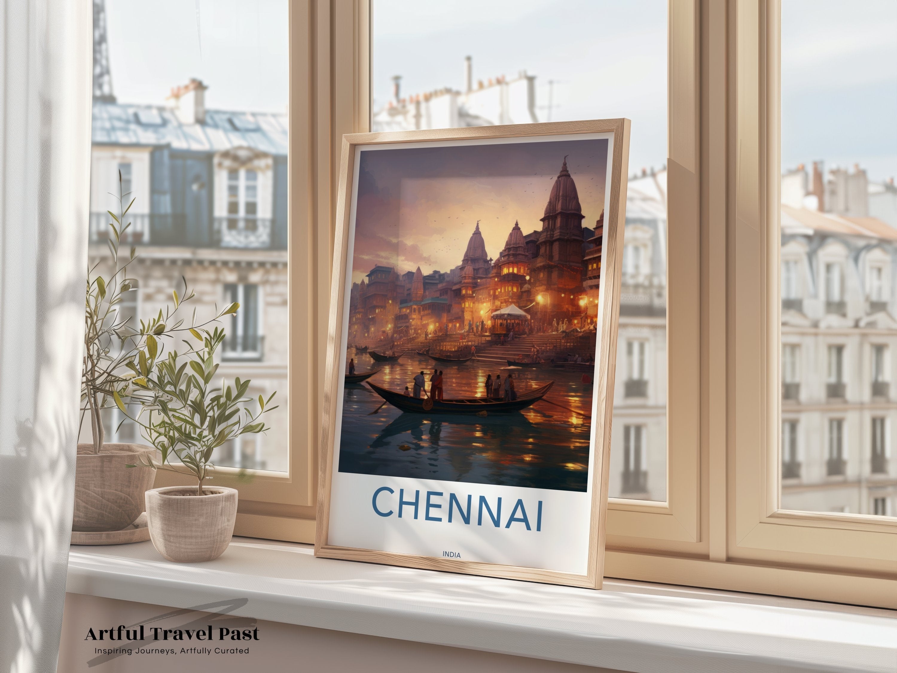 Chennai Wall Art Print, India Travel Poster, Historic Cityscape, Architectural Wonders Print, Cultural Landmarks Decor, Waterways View