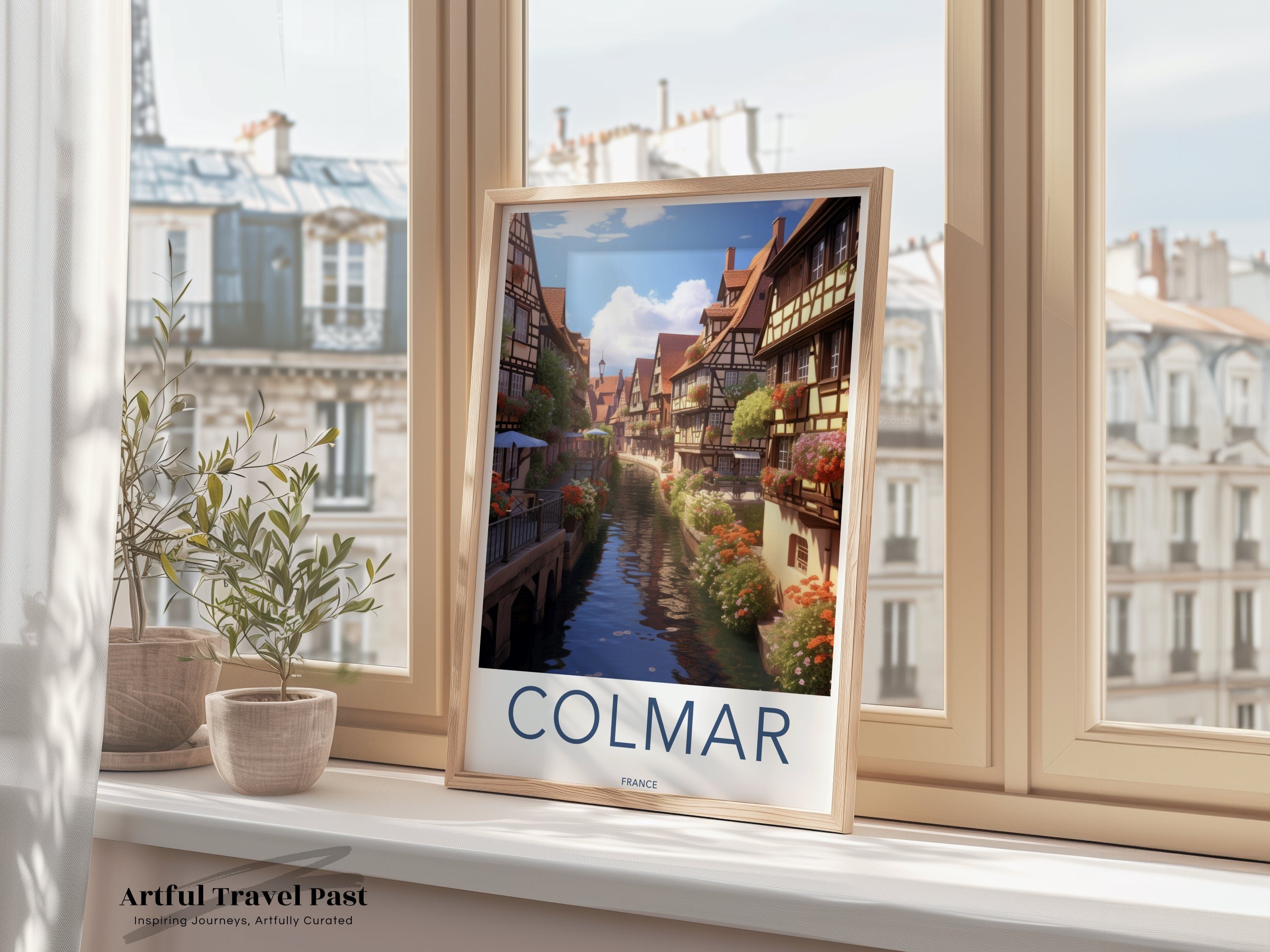 Colmar France Wall Art, Scenic Canal View Print, Historic European Village Decor, Charming Streets and Architecture Poster