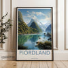 Fiordland Wall Art Print, New Zealand Landscape Poster, Scenic Nature Artwork, Mountain and Lake Home Decor, Travel Photography