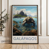 Galápagos Islands Wall Art, Nature Wildlife Print, Tortoise Artwork, Ecuador Travel Décor, Coastal Landscape Poster, Oceanic Scene