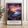 Daegu South Korea Wall Art, Cityscape Sunset Print, Home Decor, Skyline Poster, Urban Landscape, Modern Wall Art