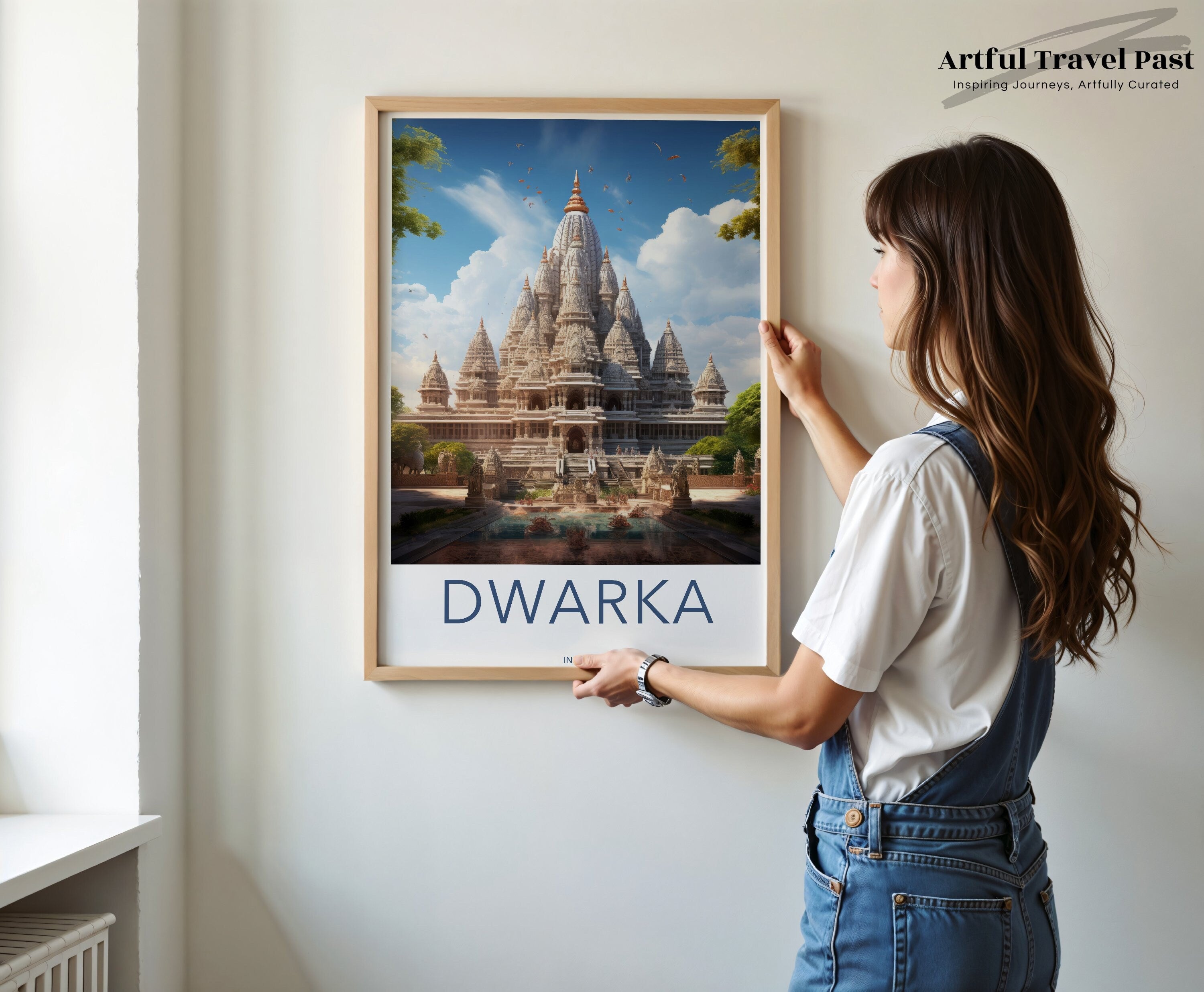 Dwarka India Wall Art Poster, Stunning Temple Architecture Print, Historical Landmark Artwork, Spiritual Decor for Home, Cultural Heritage